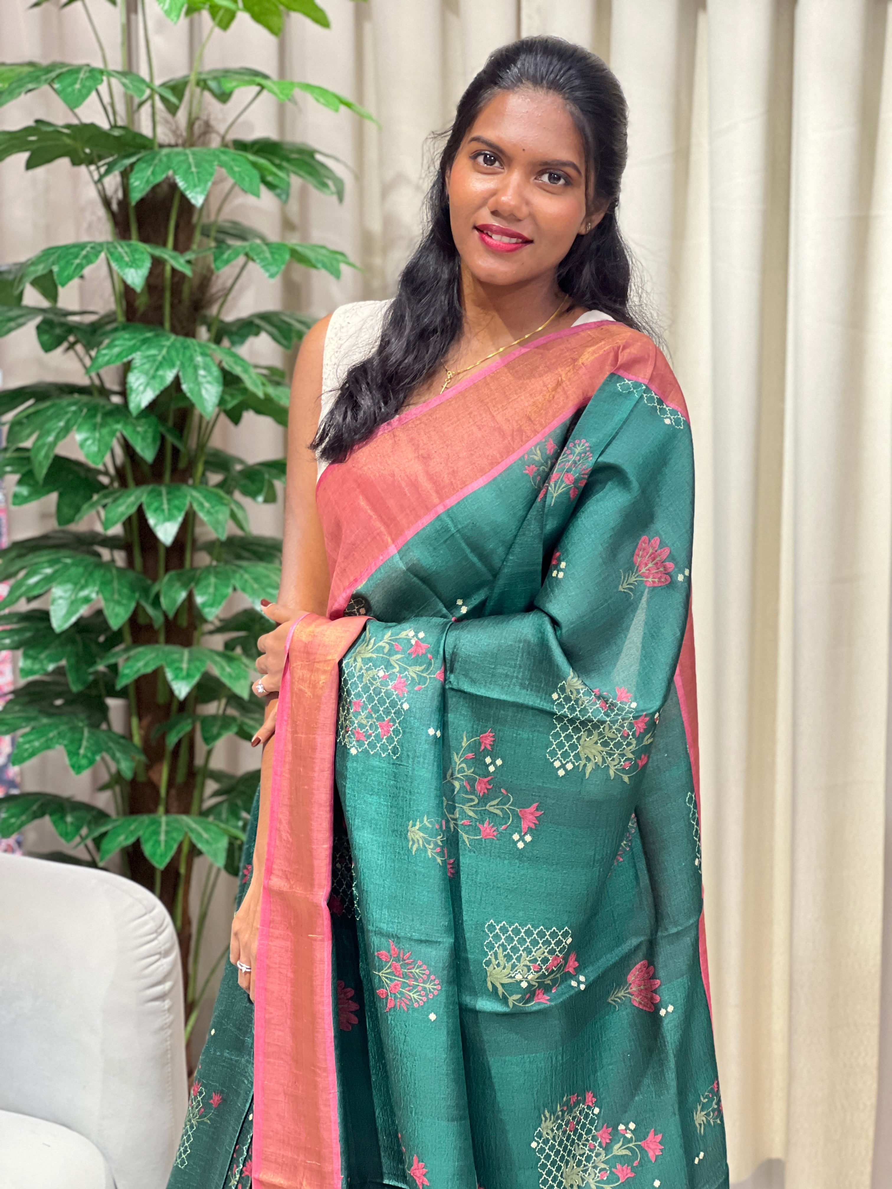 Sublimation Printed Pure Tussar Saree | RGD1016