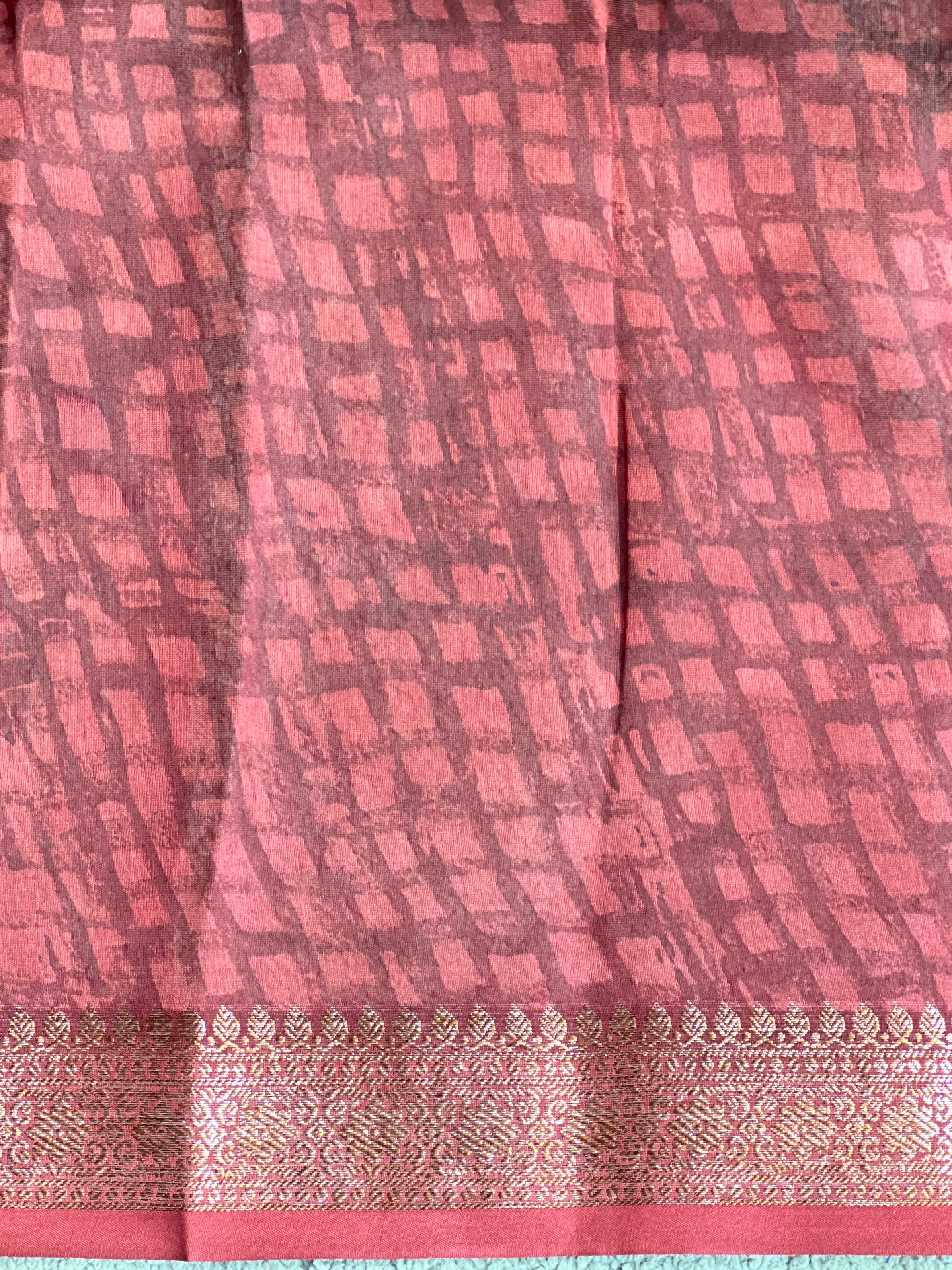 Stripe Pattern Banarasi Bordered Chanderi Saree | KMM133