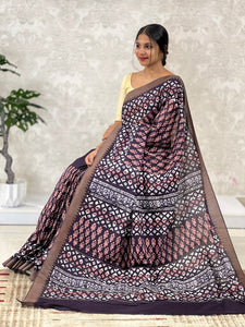 Batik Printed Chanderi Silk Saree | RGD385