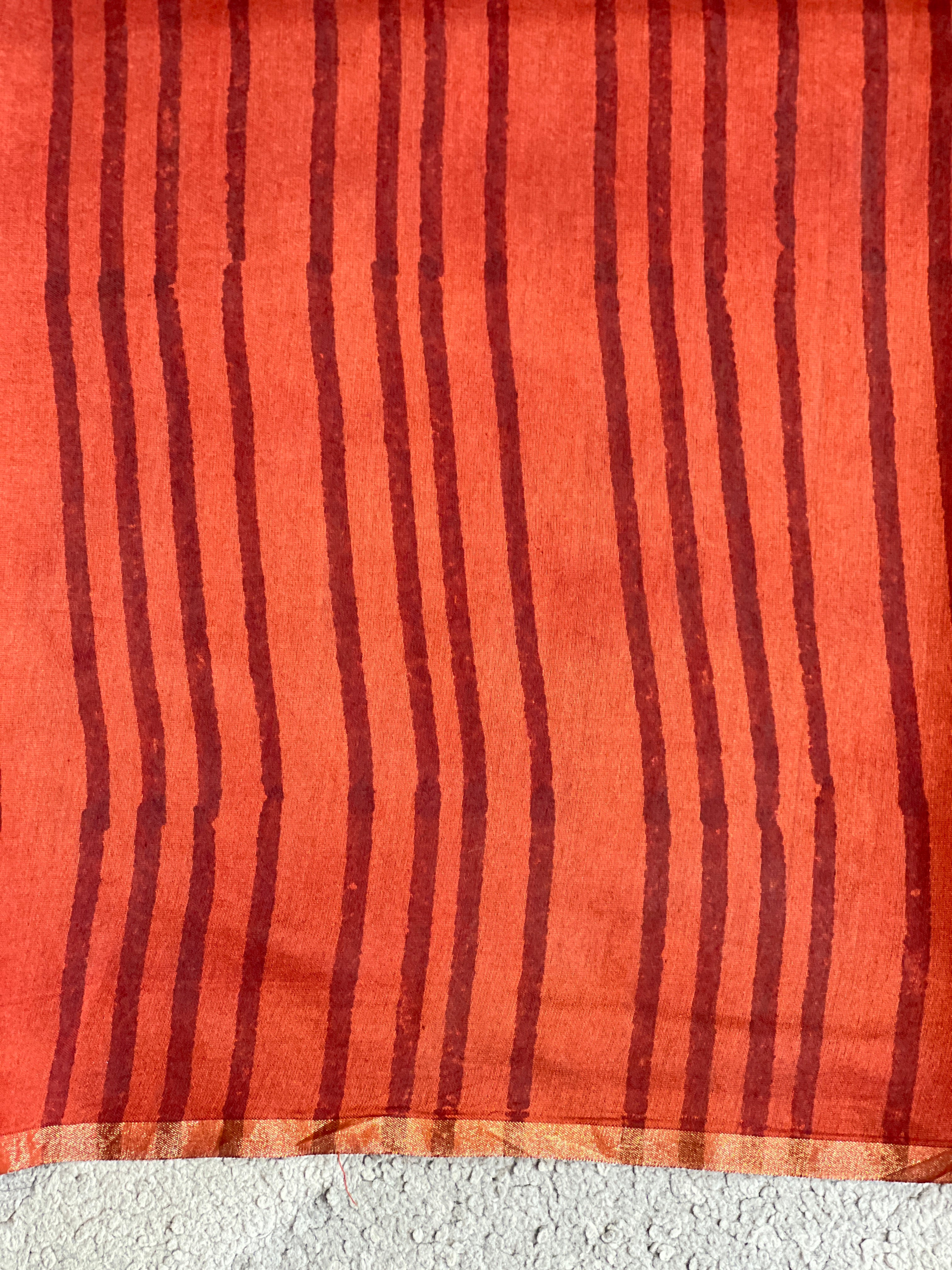 Line Pattern Chanderi Saree | KMM139