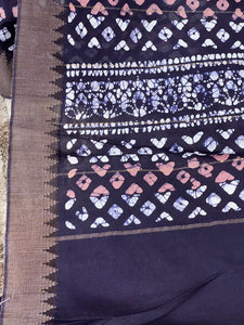 Batik Printed Chanderi Silk Saree | RGD385