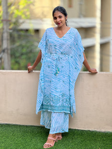 Tie & Dye Pattern Georgette Kaftan Set | YFT112