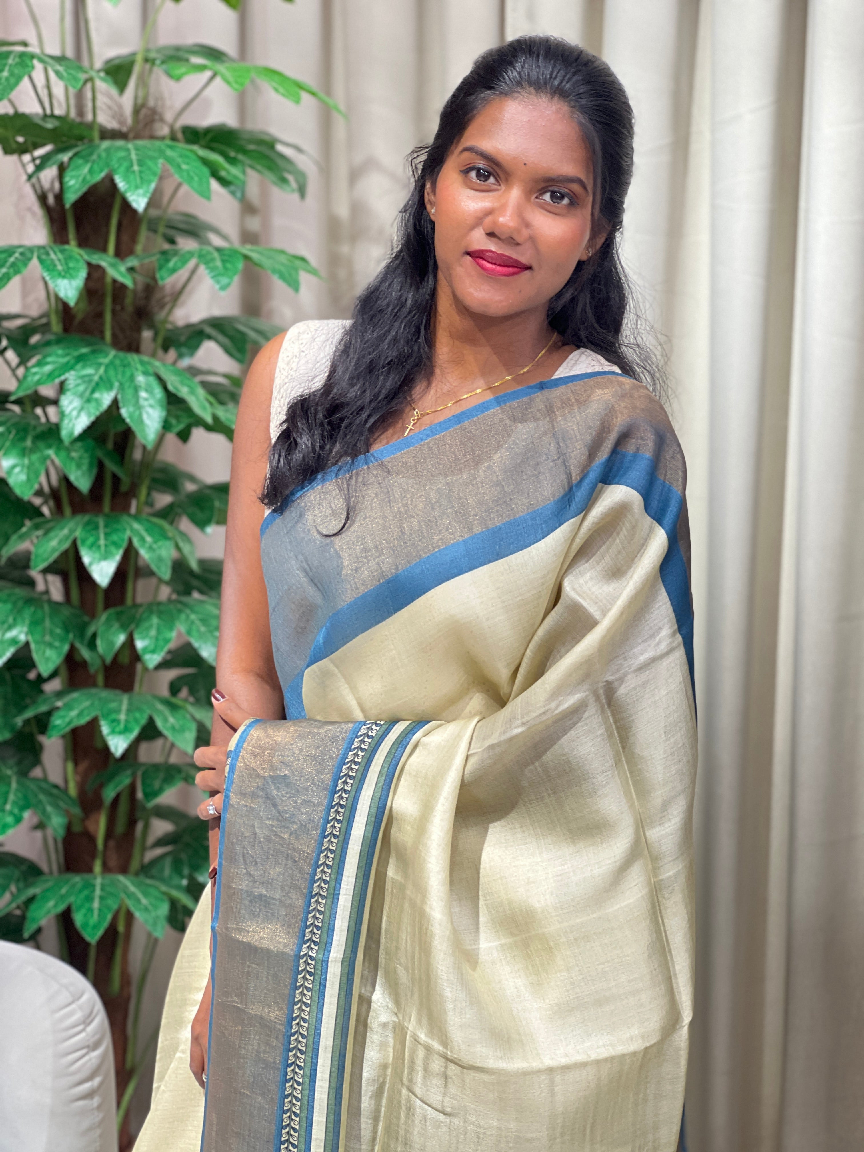 Pichwai Print Detailed Pure Tussar Saree | RGD1010