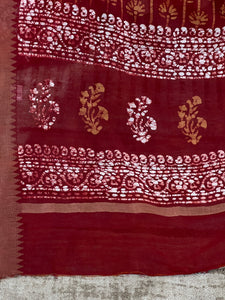 Batik Printed Chanderi Silk Saree | RGD391