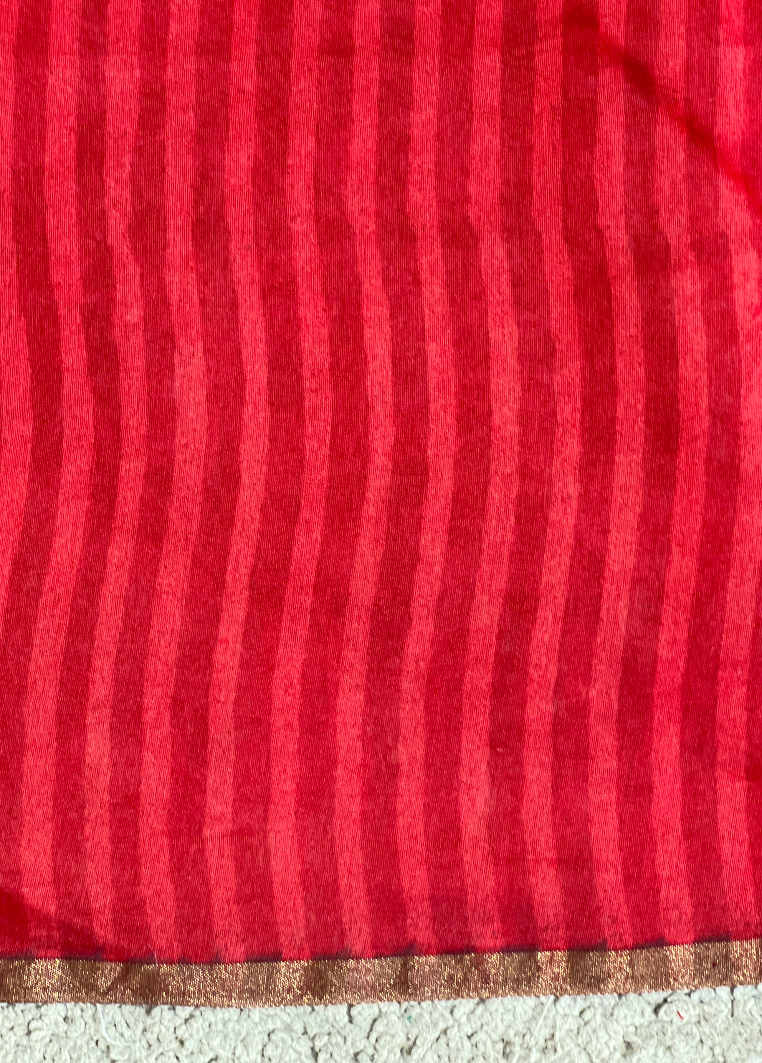 Line Pattern Chanderi Saree | KMM140