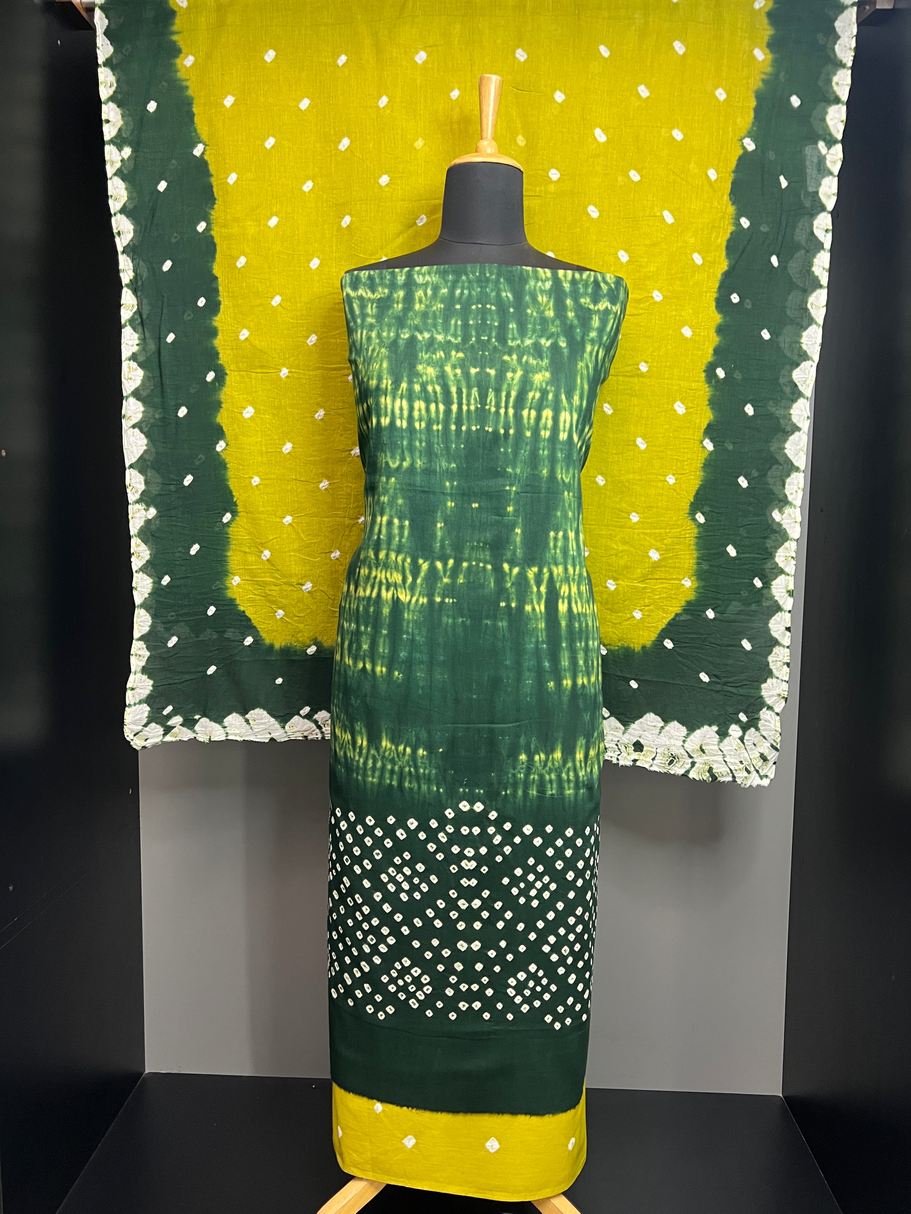 Shibori Tie and Dye Patterned Cotton Salwar Set | JT186