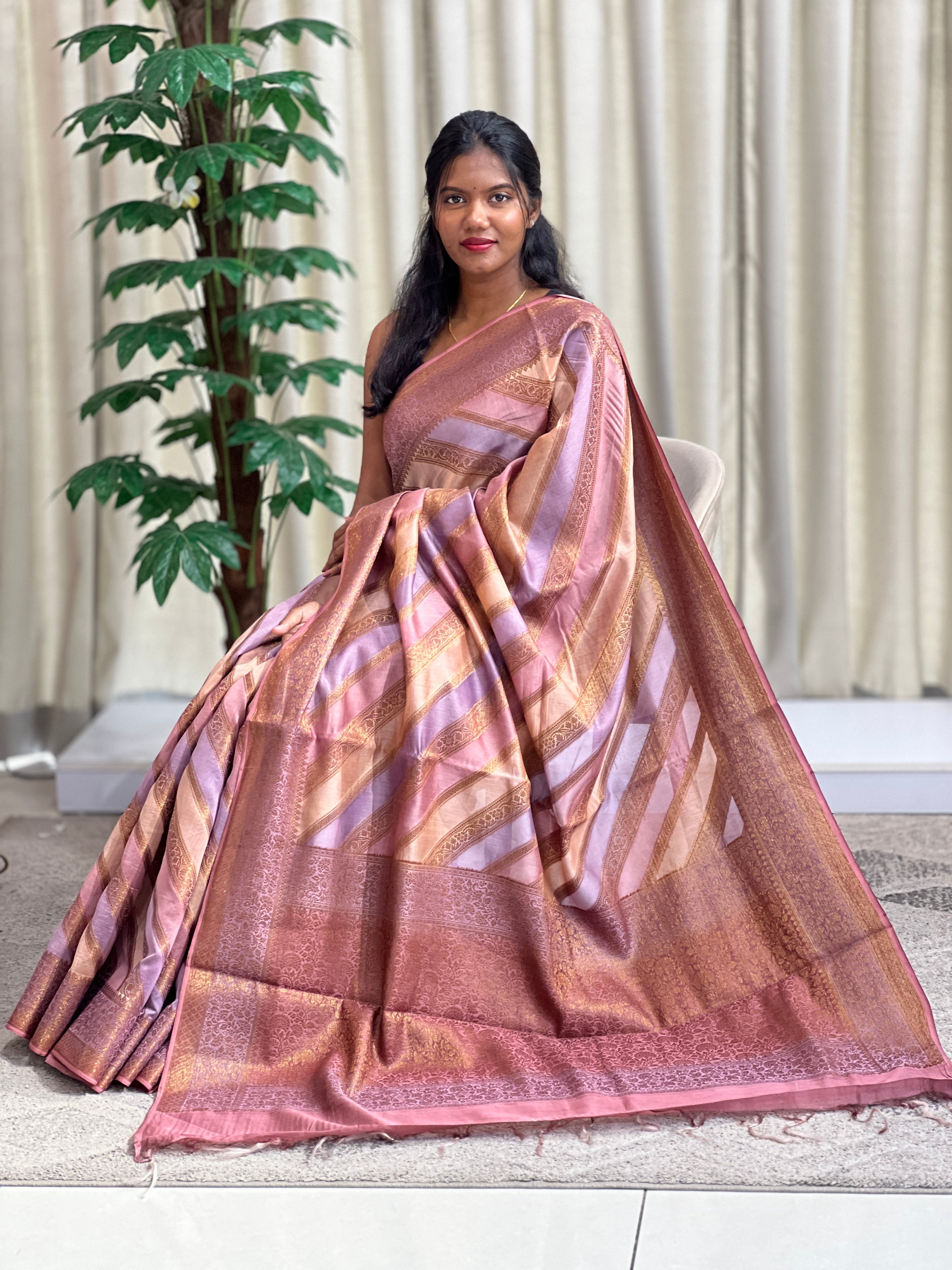 Rangat Pattern Chanderi Banarasi Saree | KMM138