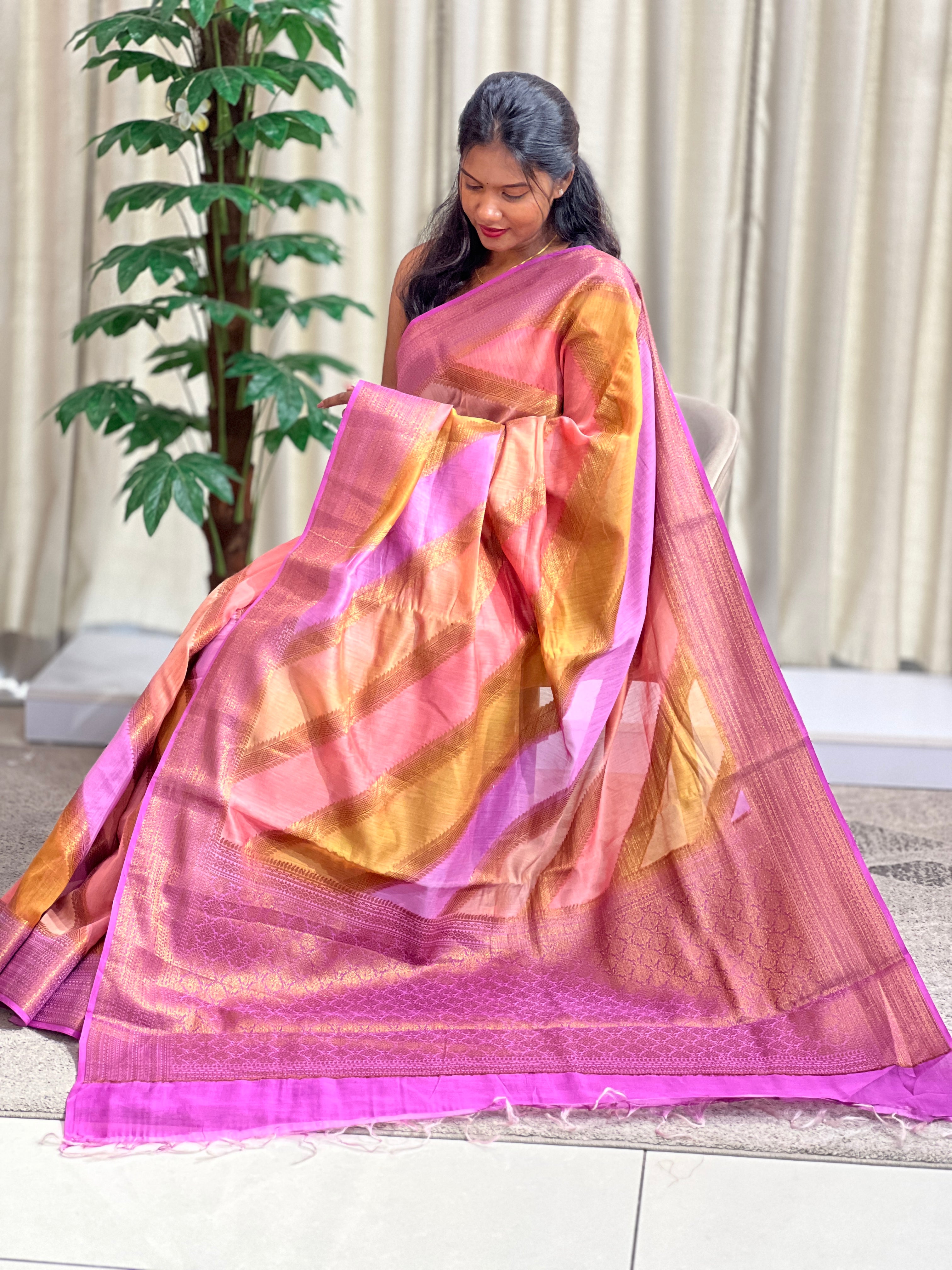 Rangat Pattern Chanderi Banarasi Saree | KMM137