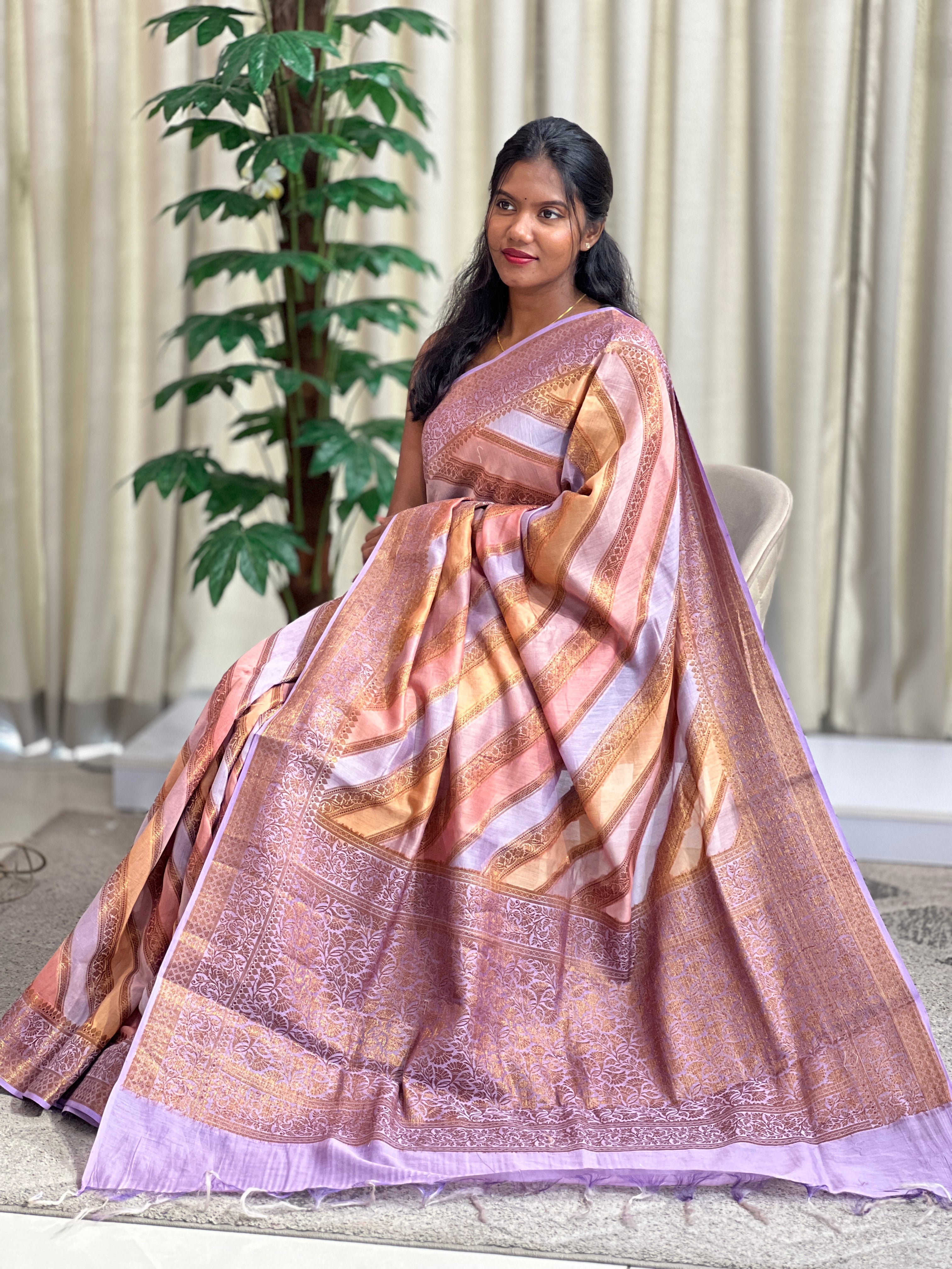 Rangat Pattern Chanderi Banarasi Saree | KMM163