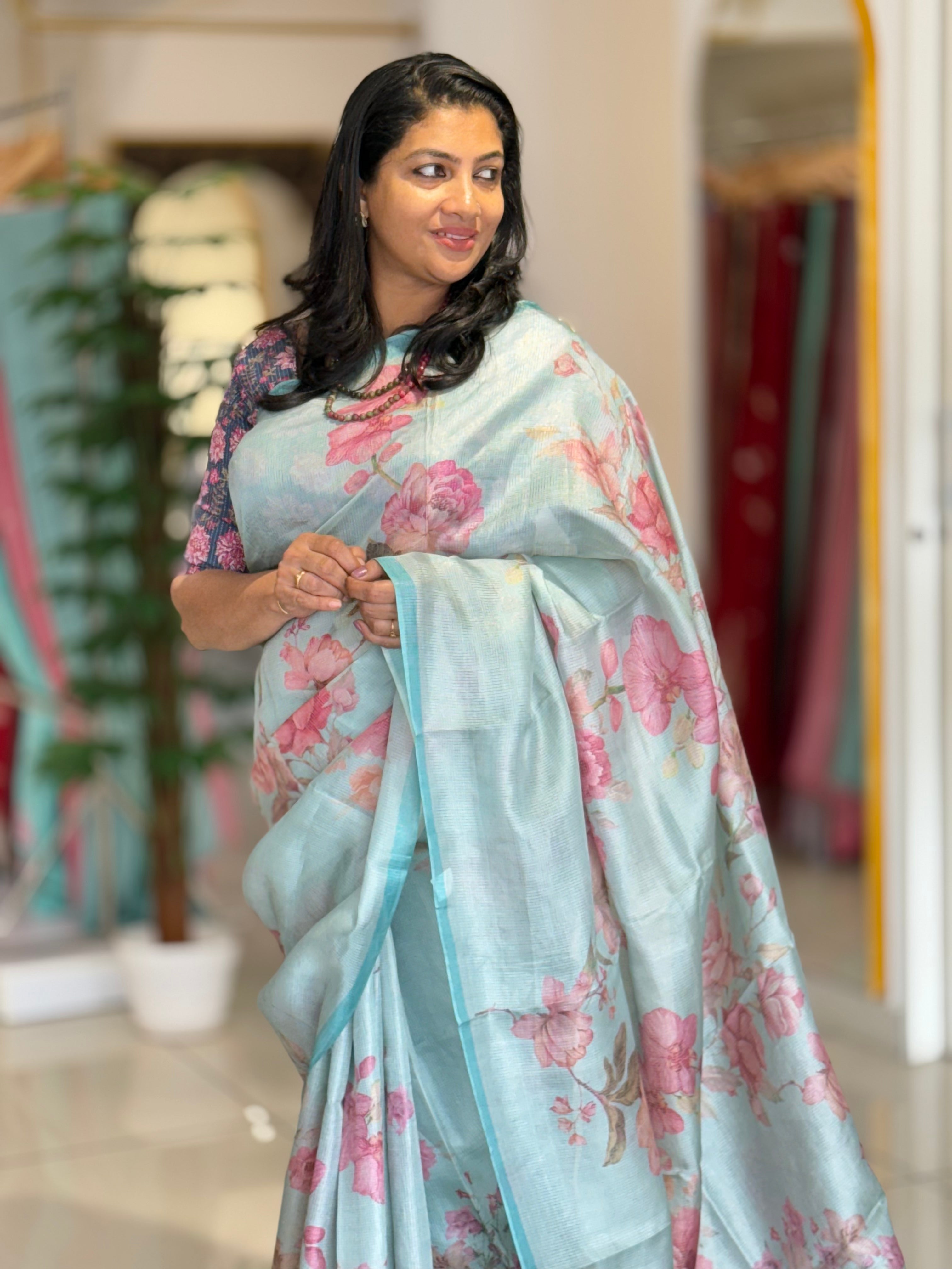 Digital Printed Tussar Saree | YNG338