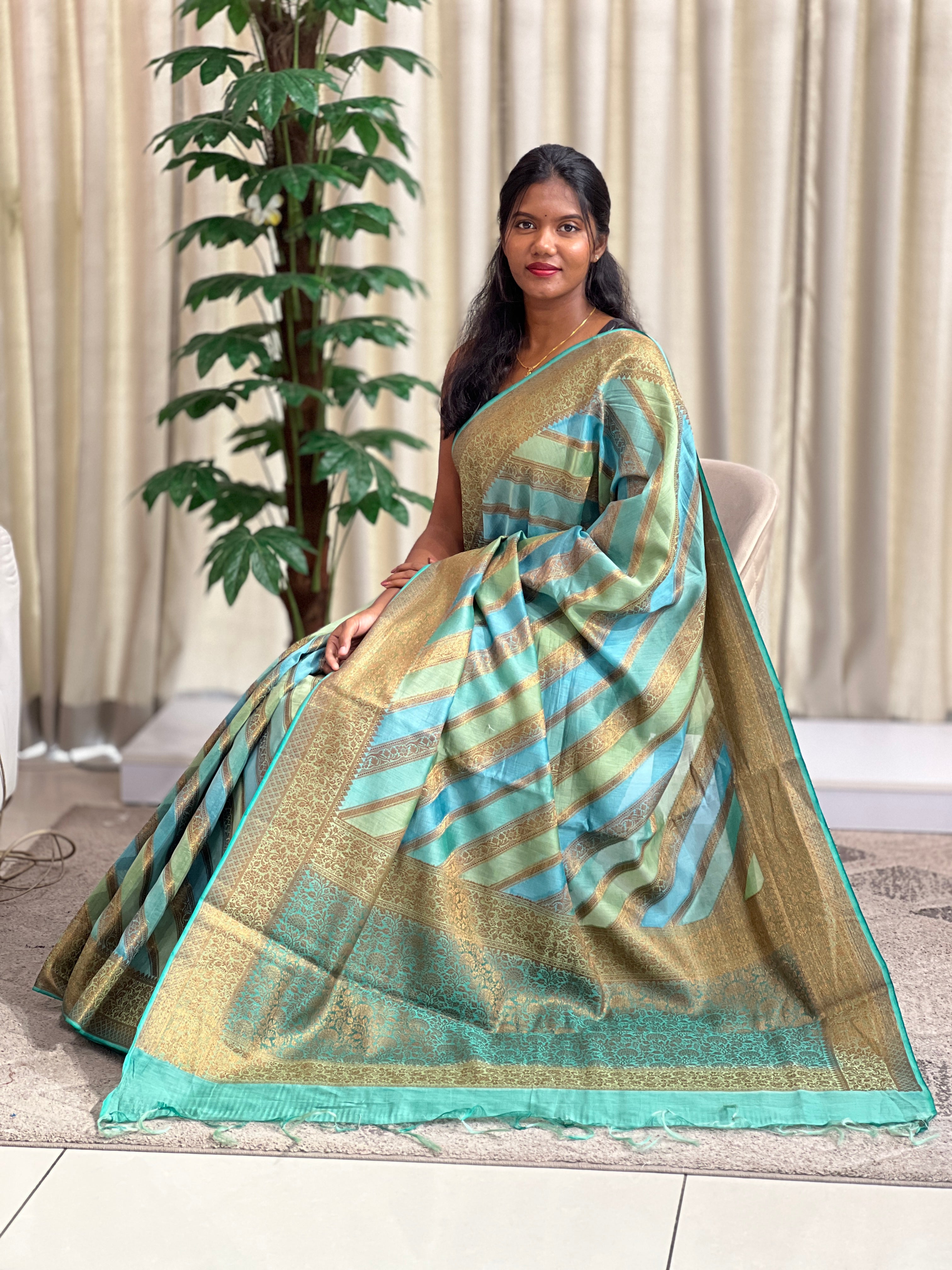 Rangat Pattern Chanderi Banarasi Saree | KMM136