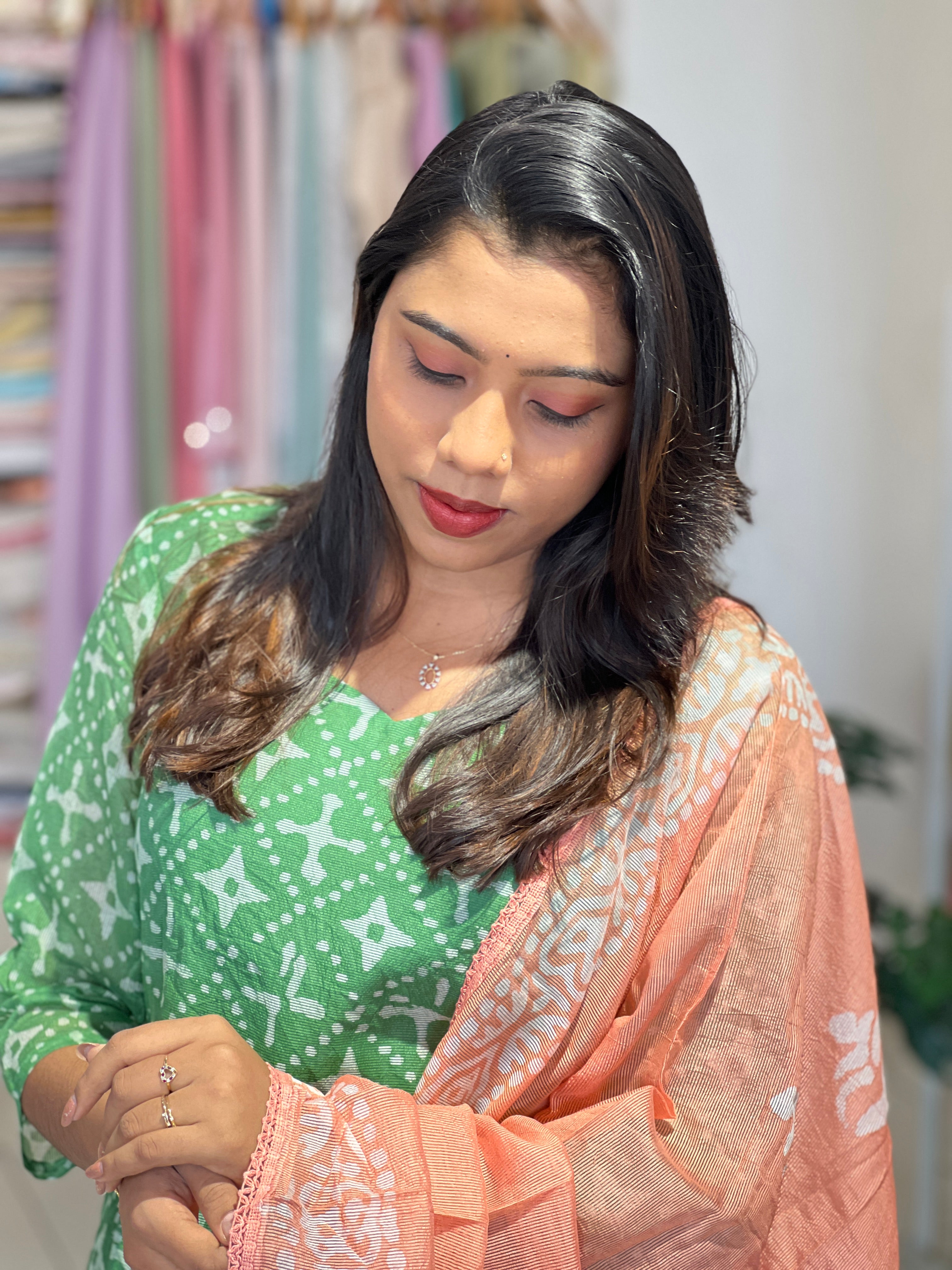Geometrical Printed Patterned Kotta Kurta Set | IHP177