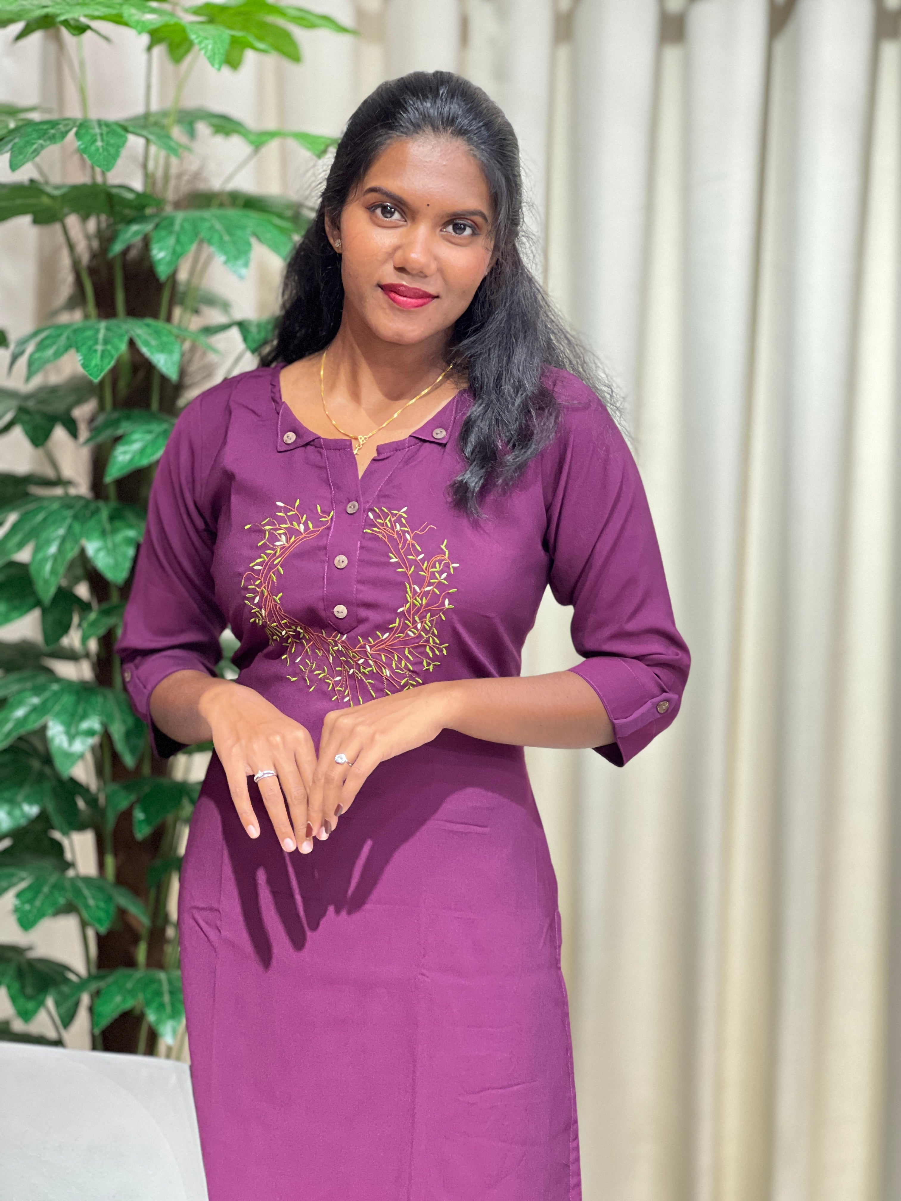 Machine Embroidery Muslin Finish Kurta Set | MSN126