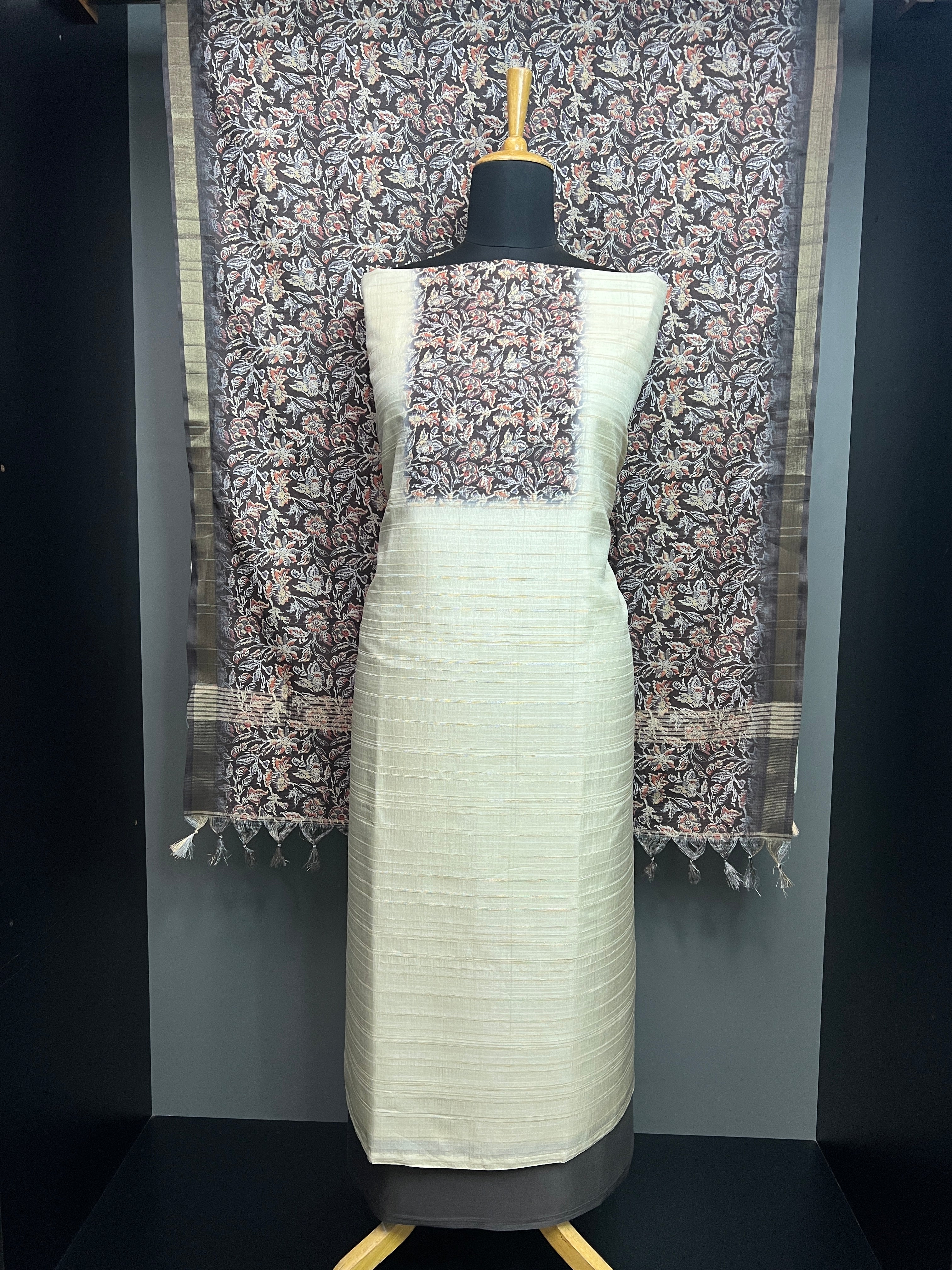 Jacquard Woven Semi Tussar Salwar Set | SP303