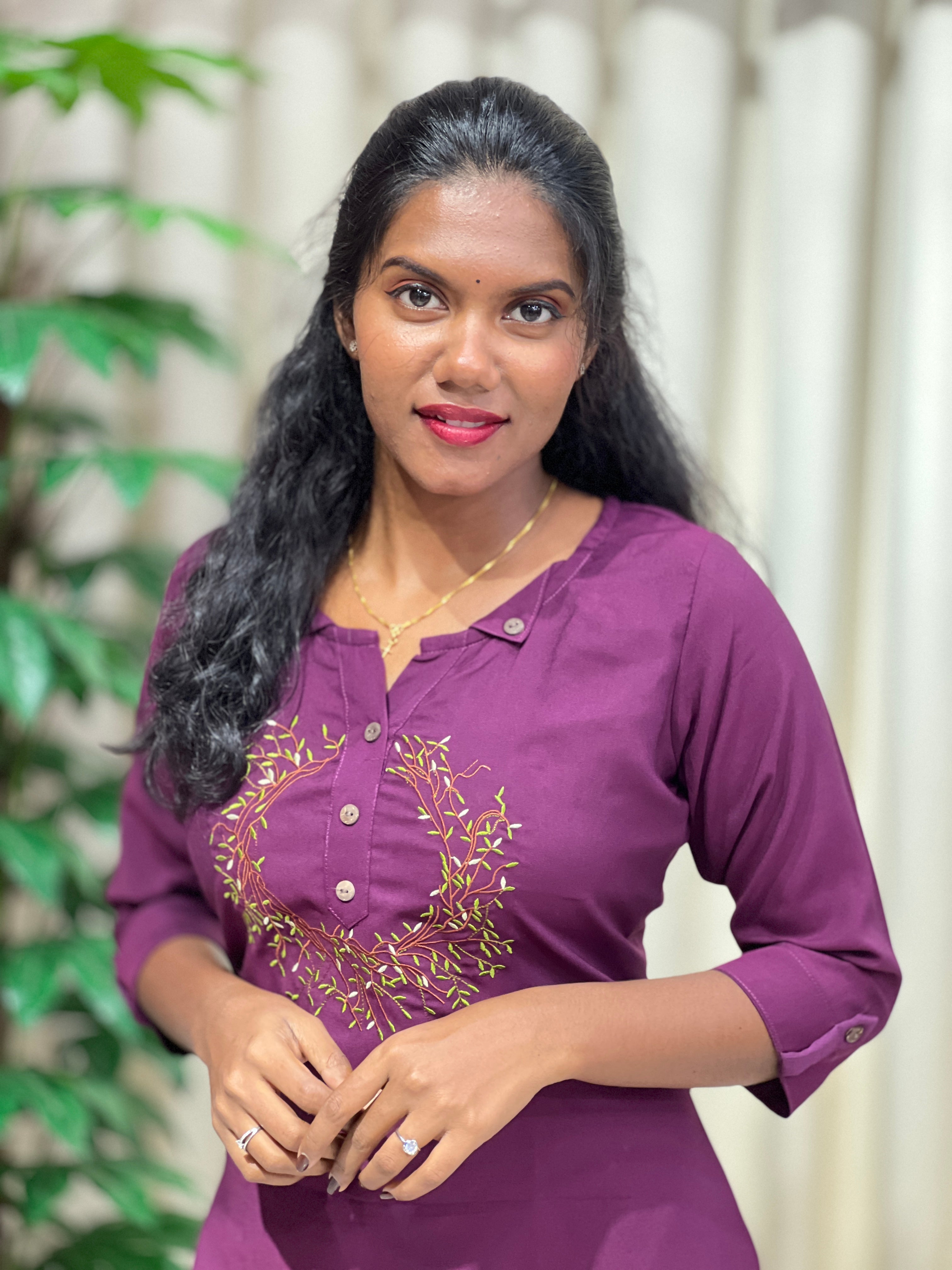 Machine Embroidery Muslin Finish Kurta Set | MSN126