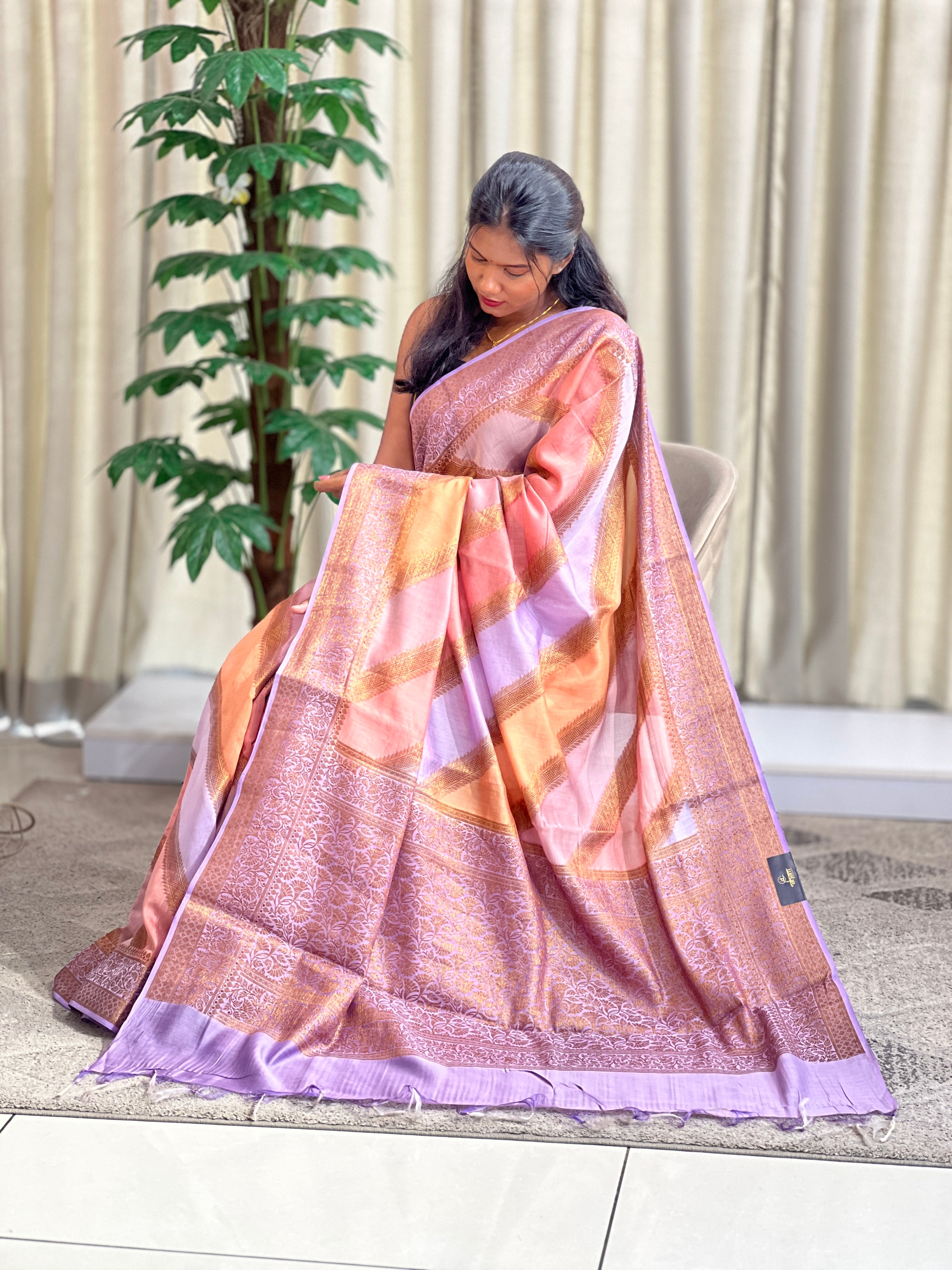 Rangat Pattern Chanderi Banarasi Saree | KMM162