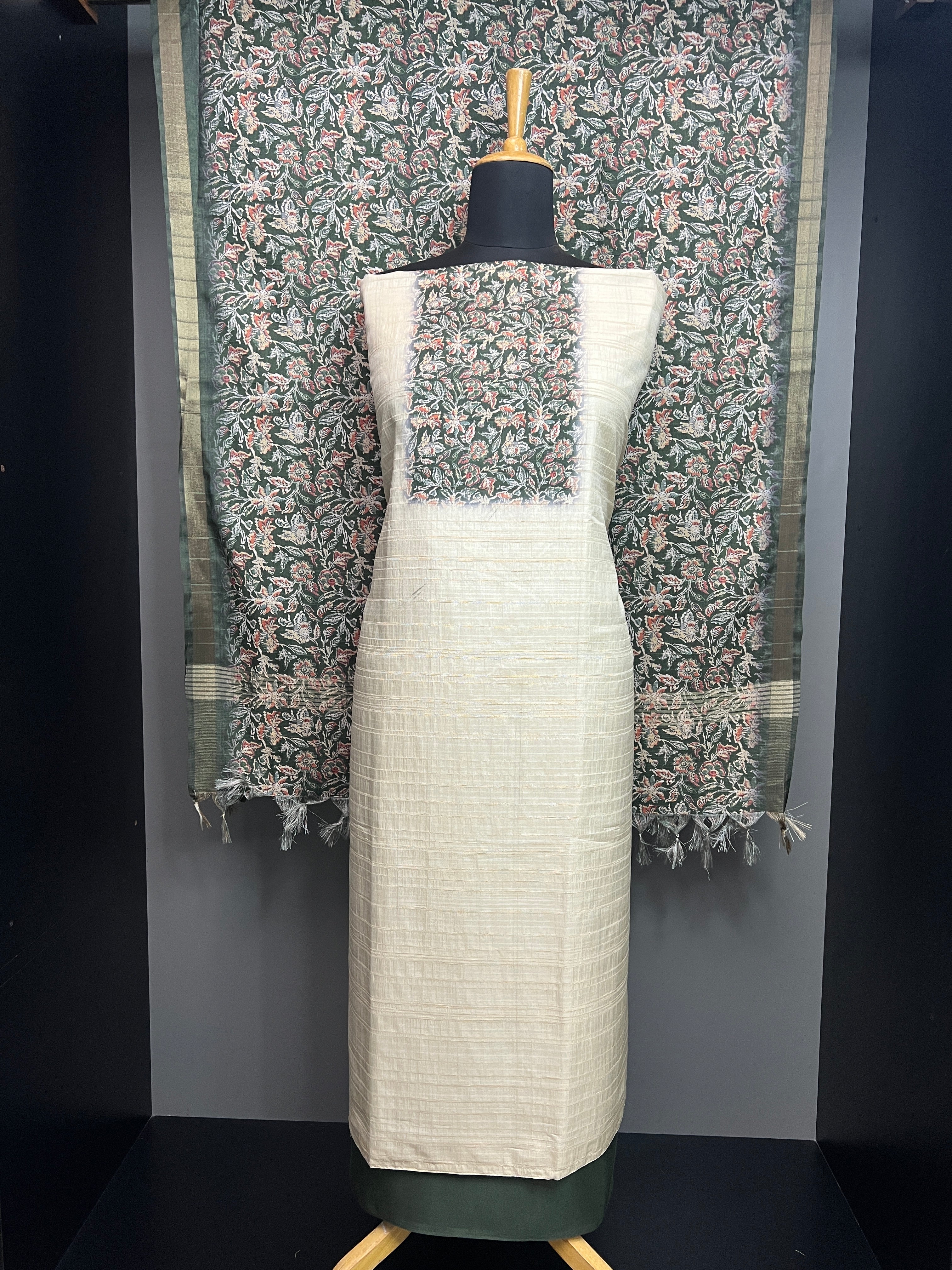 Jacquard Woven Semi Tussar Salwar Set | SP302