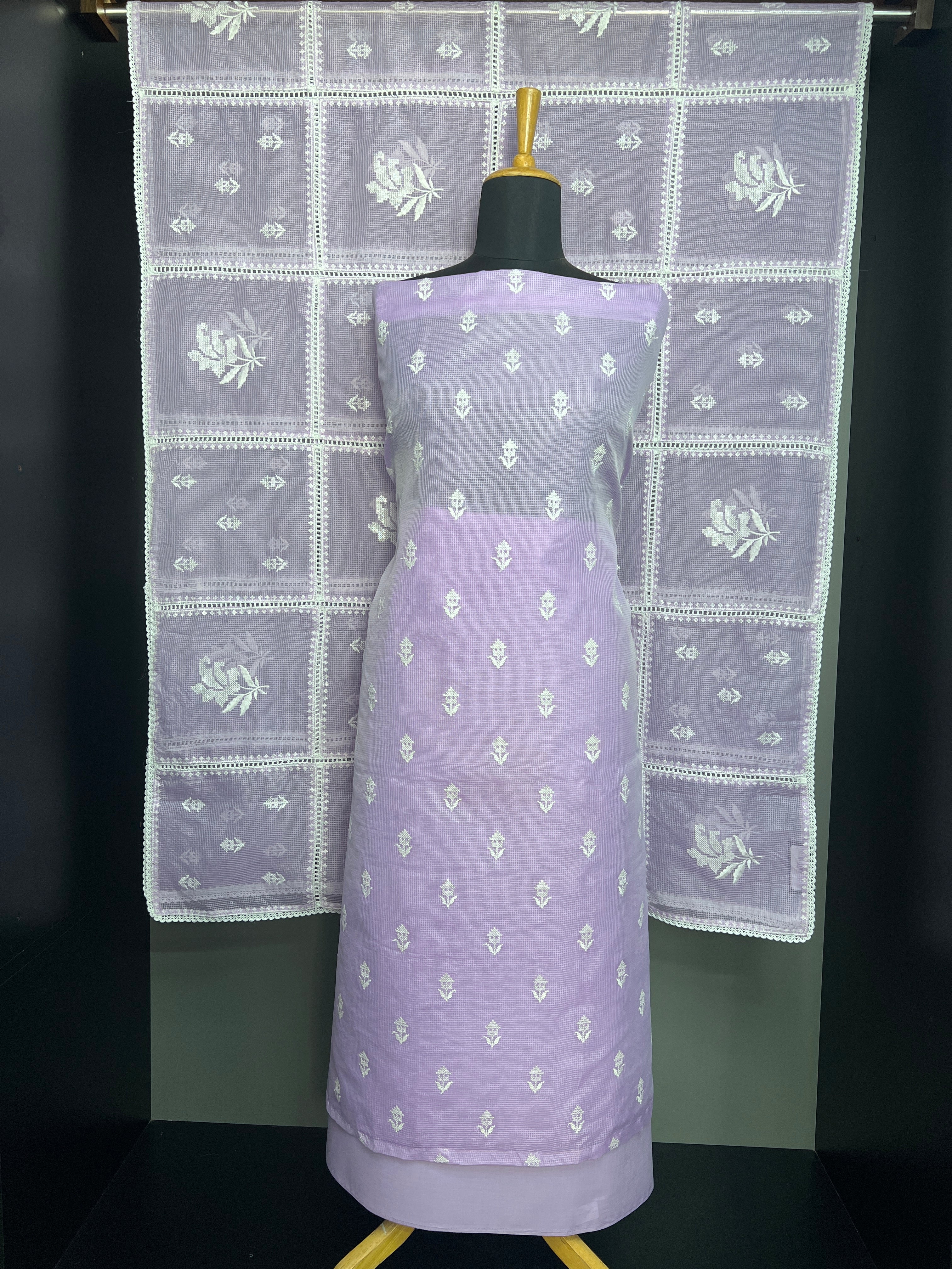 Cross Stitch Embroidery Detailed Organza Salwar Set | SP280