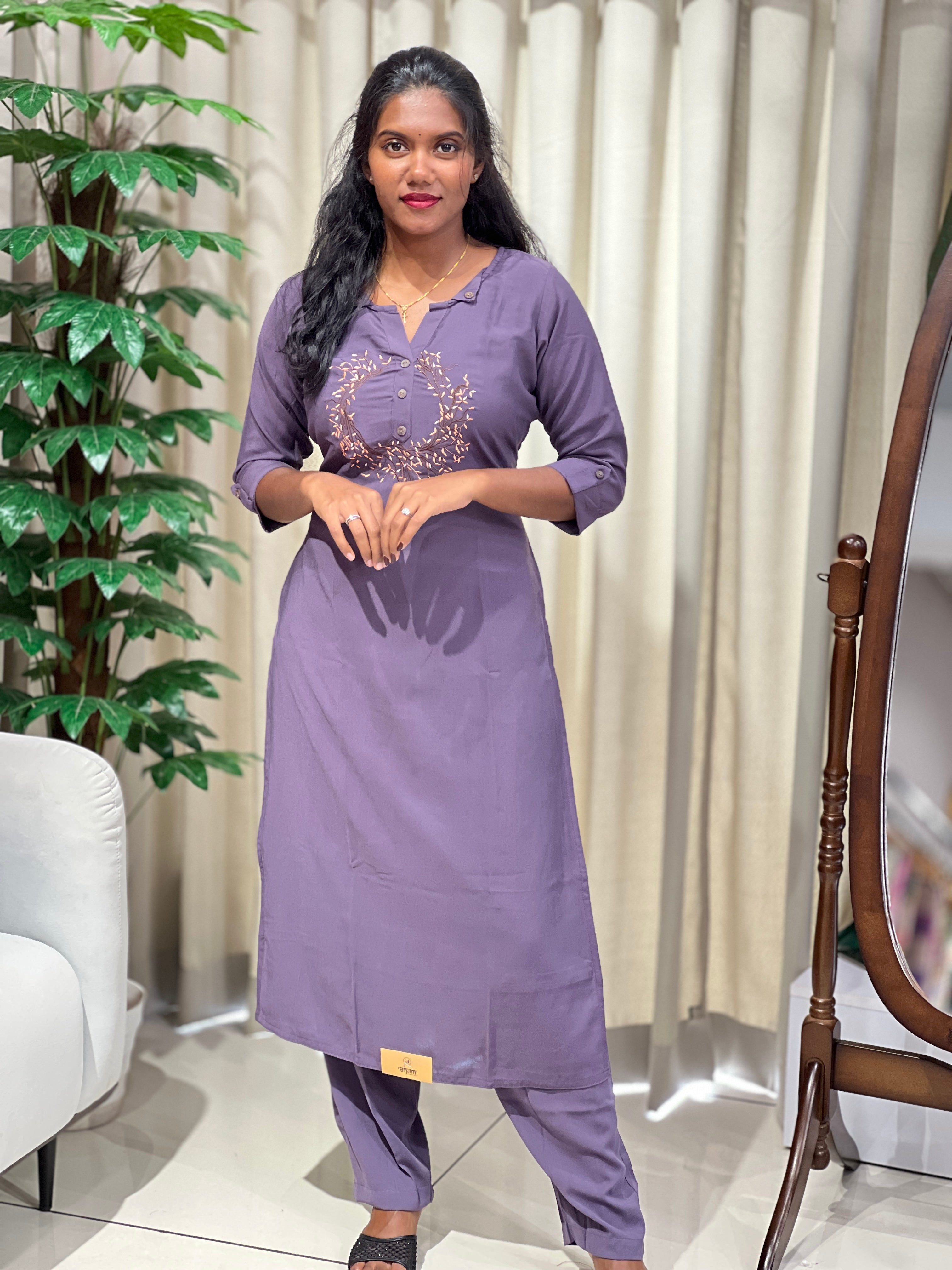 Machine Embroidery Muslin Finish Kurta Set | MSN127