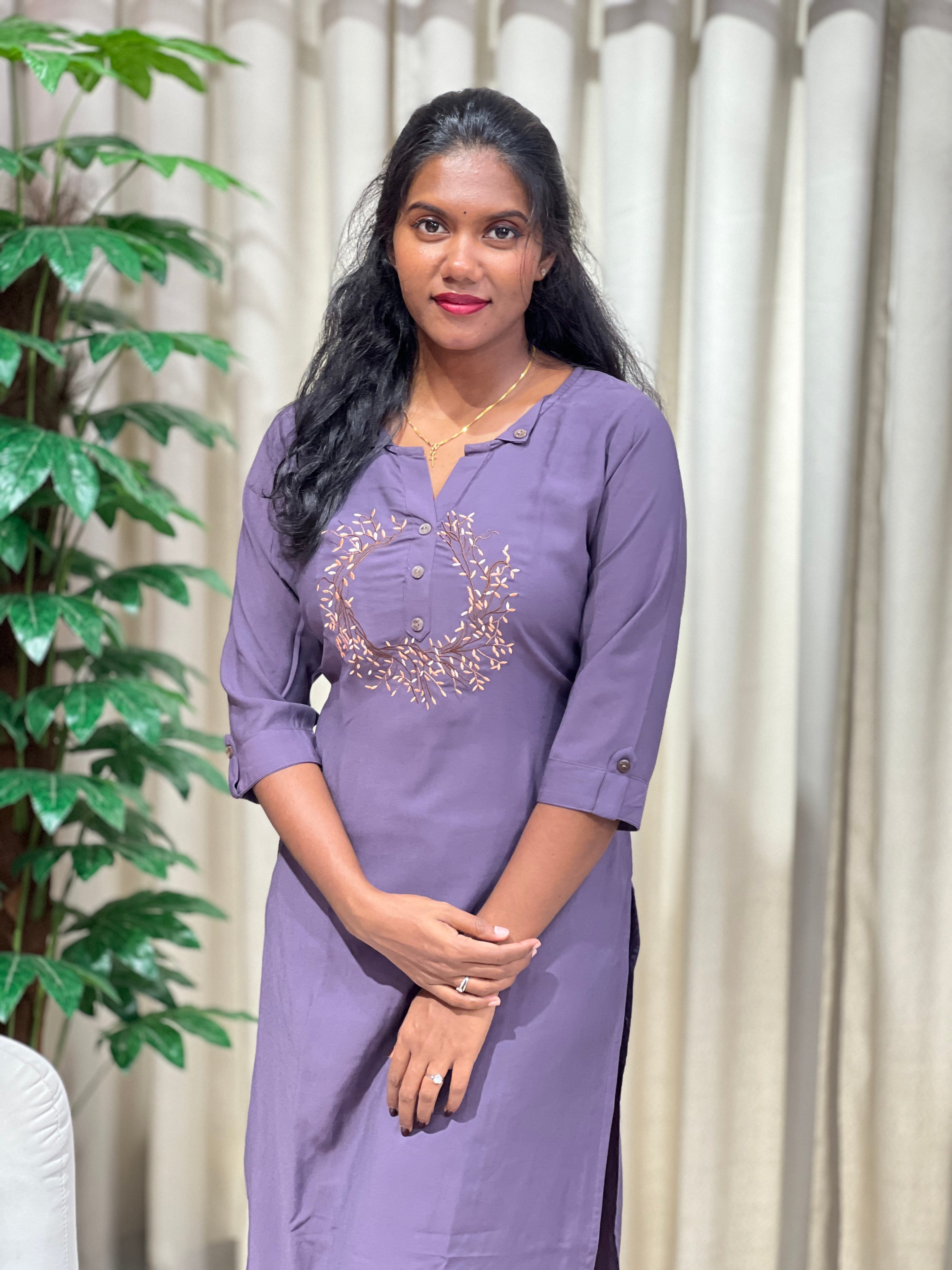 Machine Embroidery Muslin Finish Kurta Set | MSN127