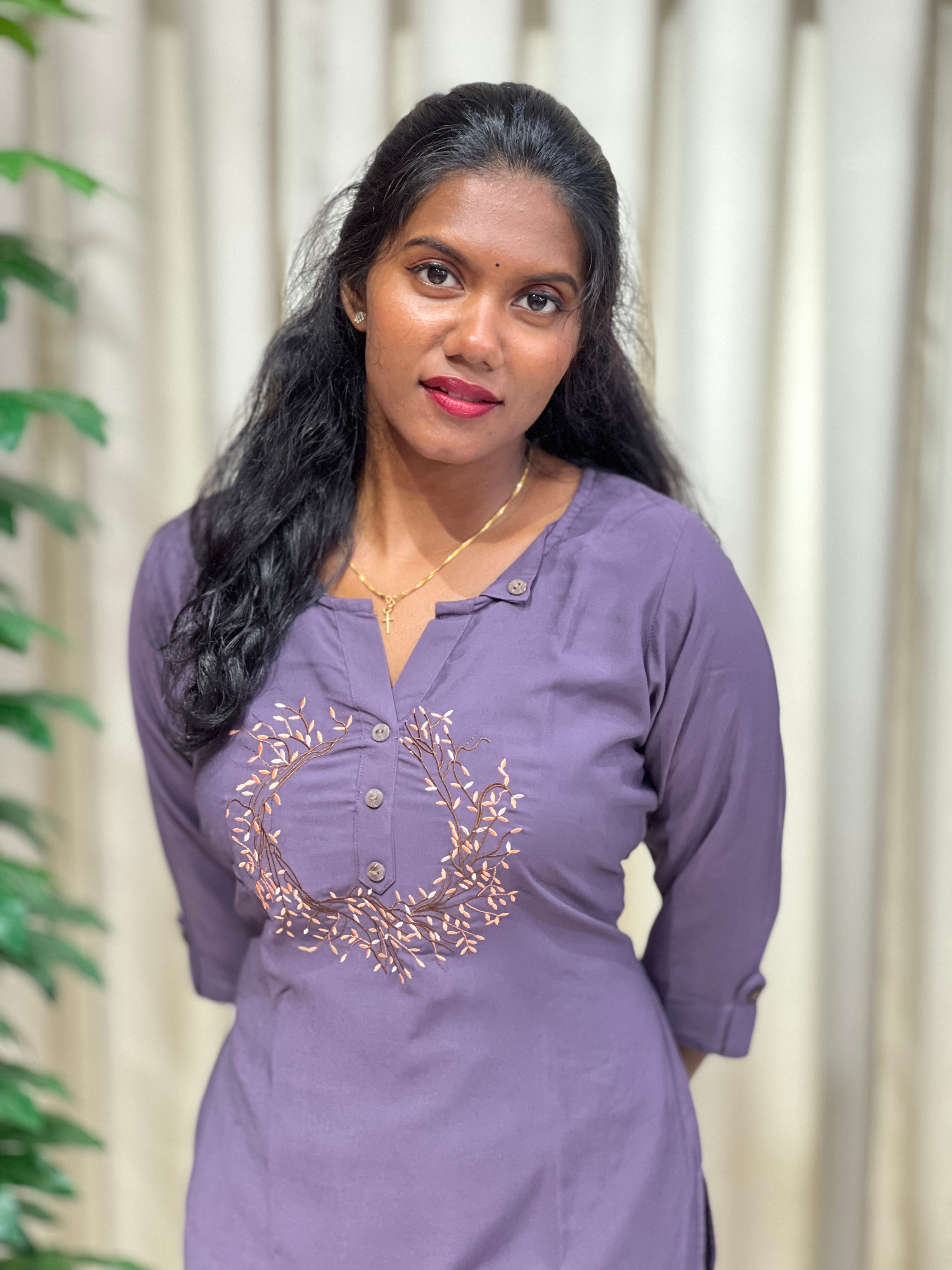 Machine Embroidery Muslin Finish Kurta Set | MSN127