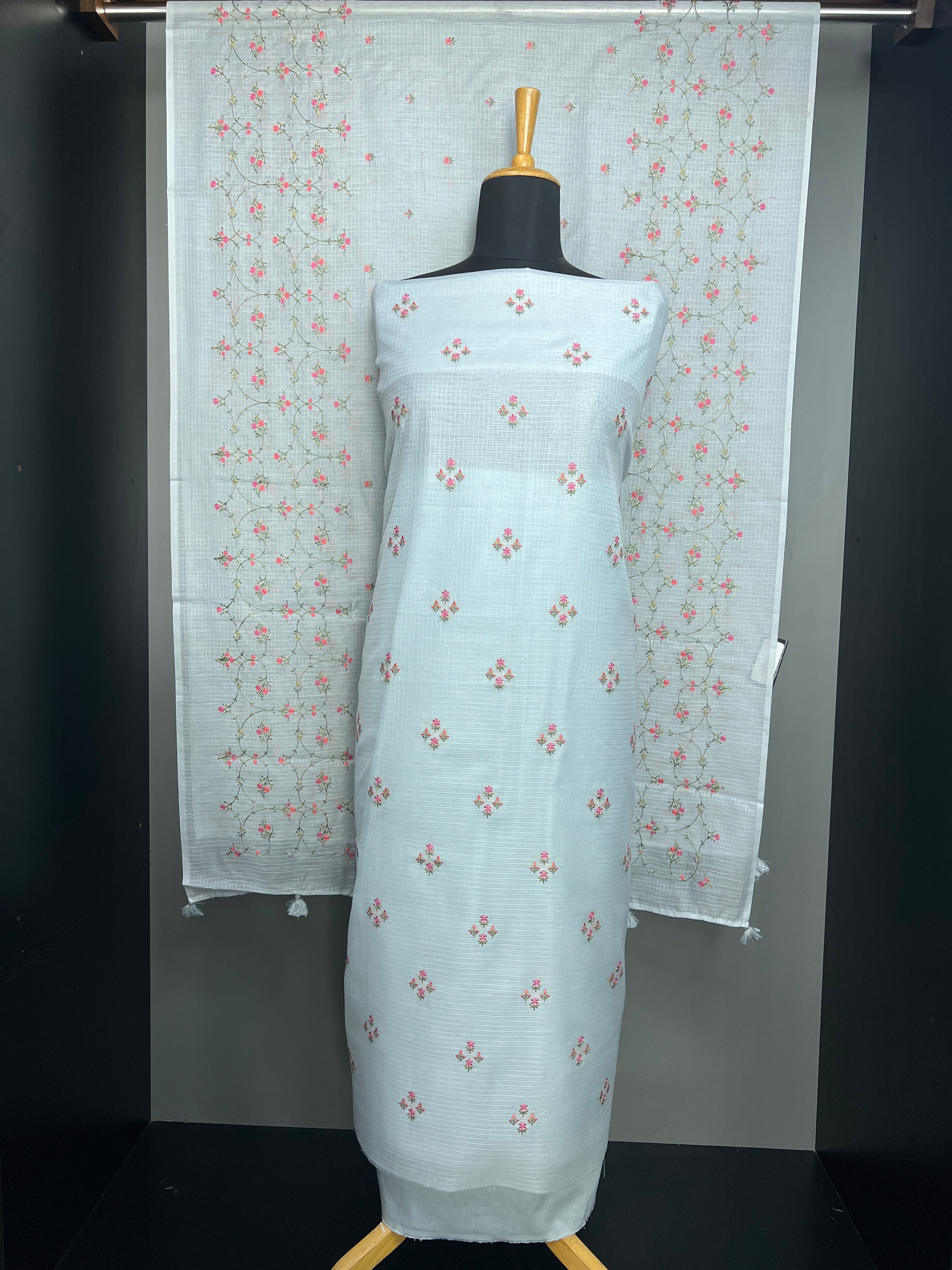 Floral Hand Embroidered Kota Salwar Set | MR343