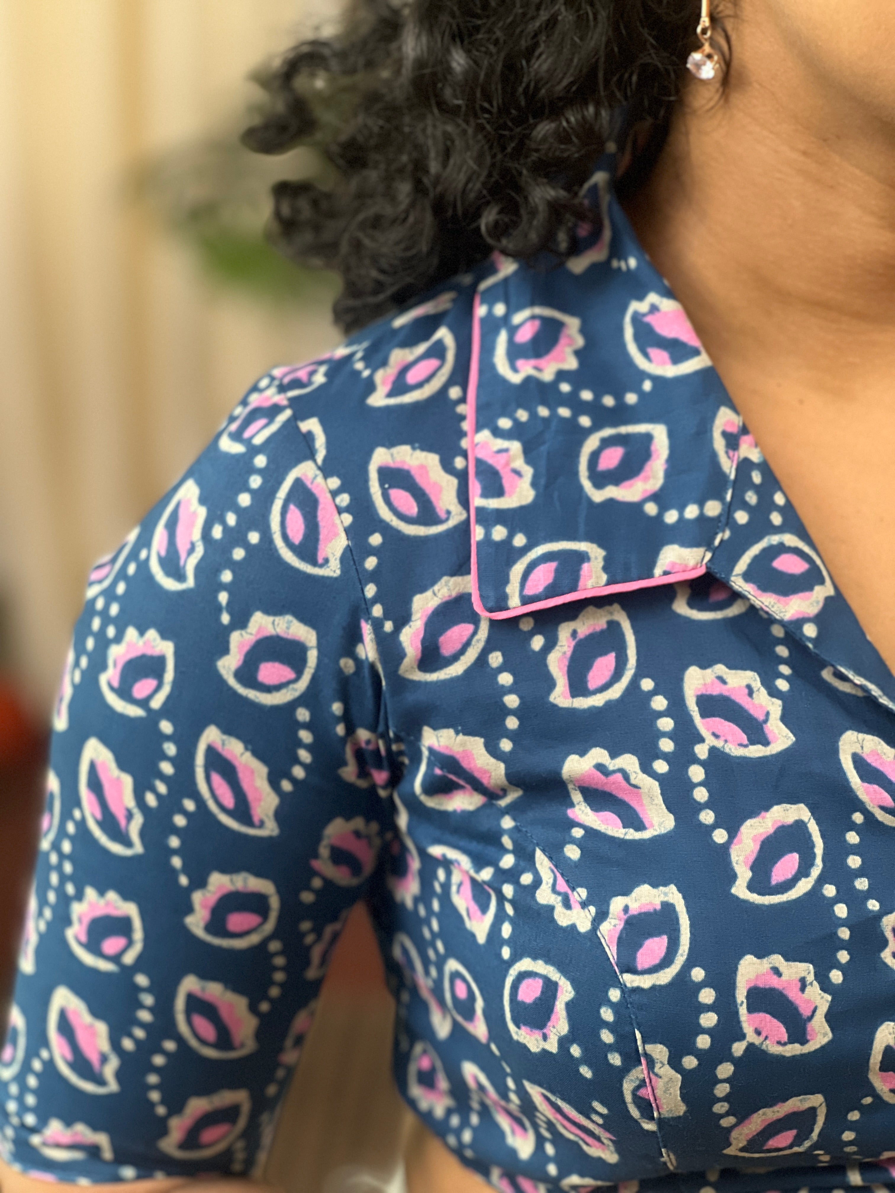 Batik Inspired Printed Cotton Blouse | IT109