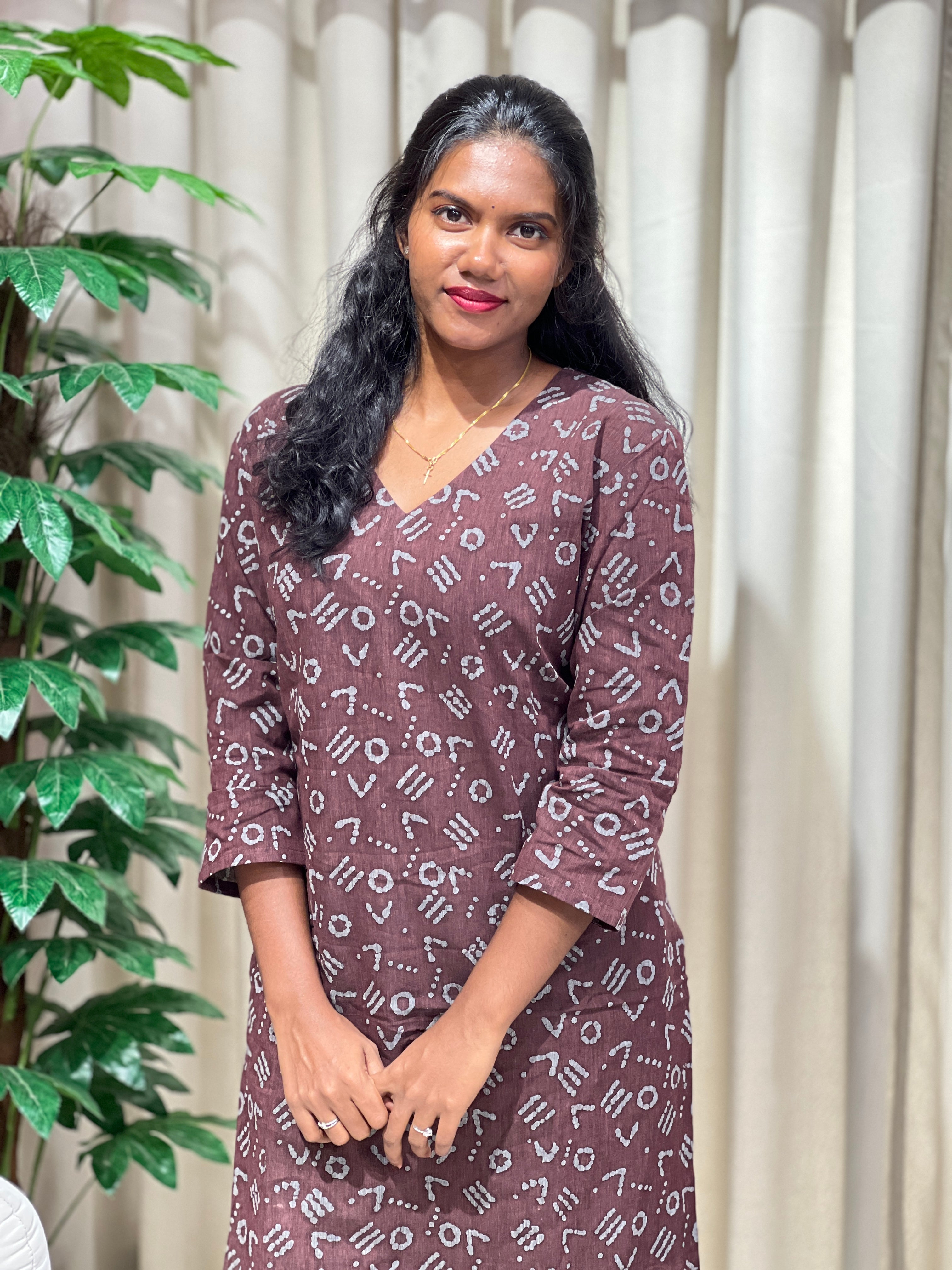 Batik Printed Cotton Kurta Set | DNT749