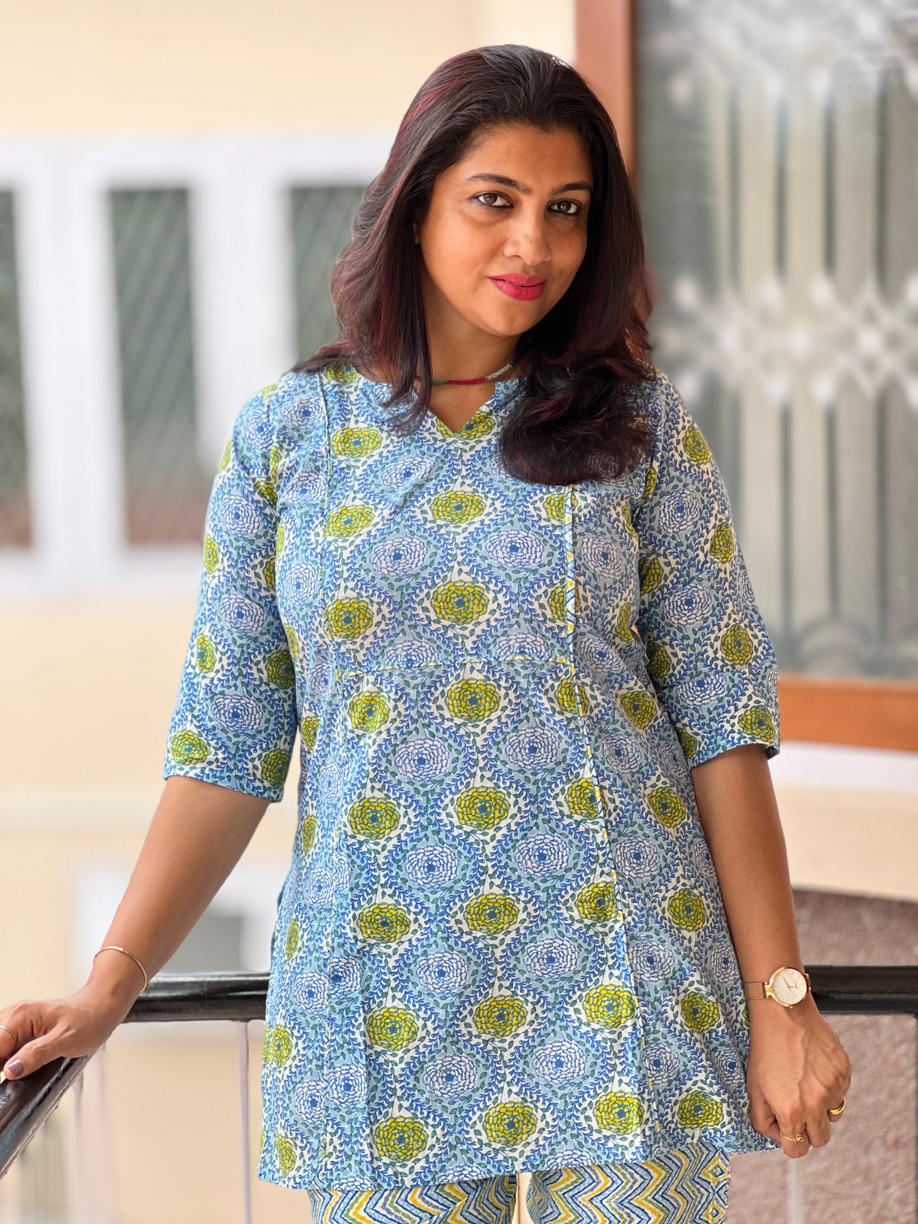 Screen Printed Cotton Kurta Set | OS297