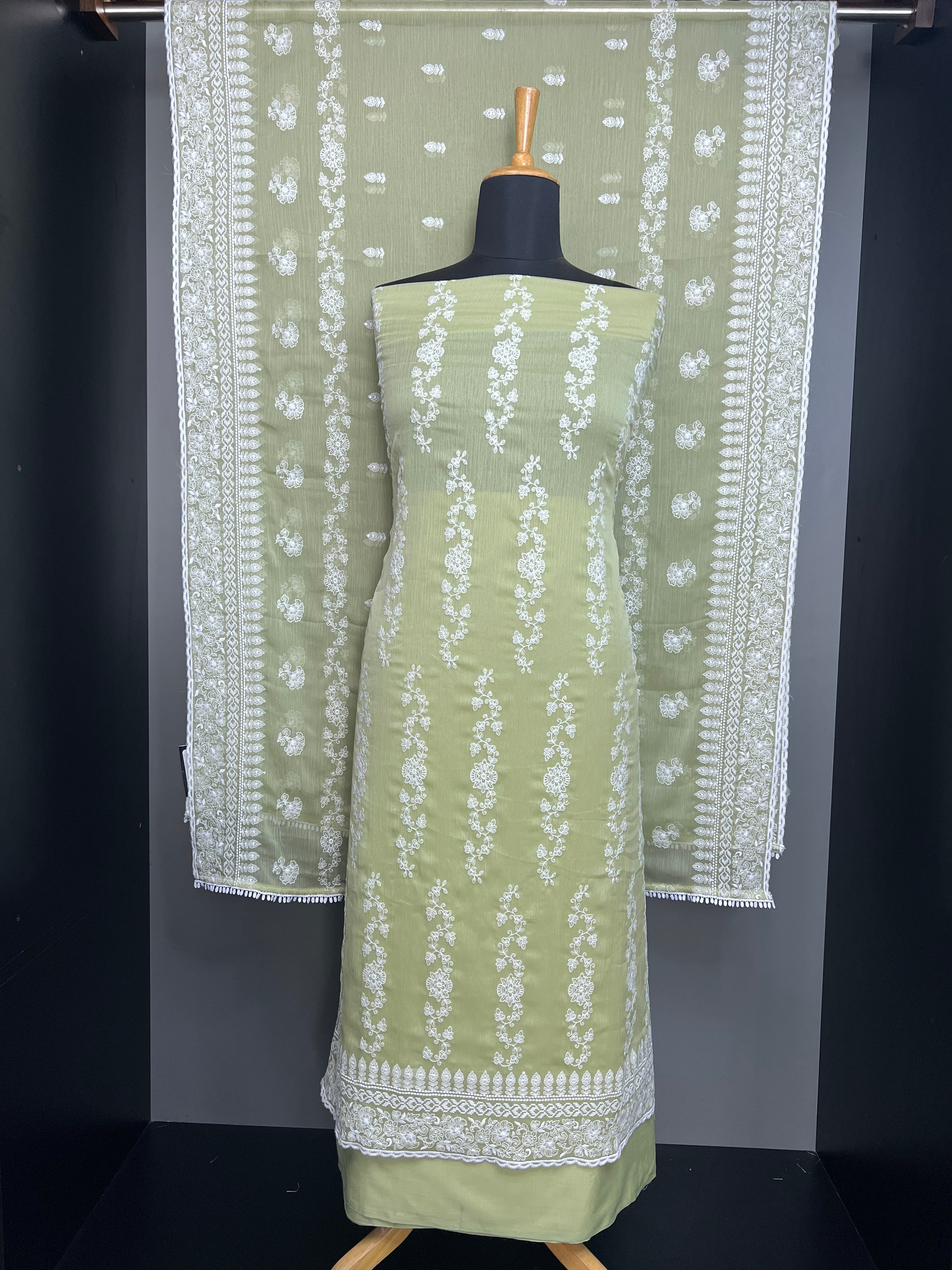 Machine Embroidered Crushed Georgette Salwar Set | SP319