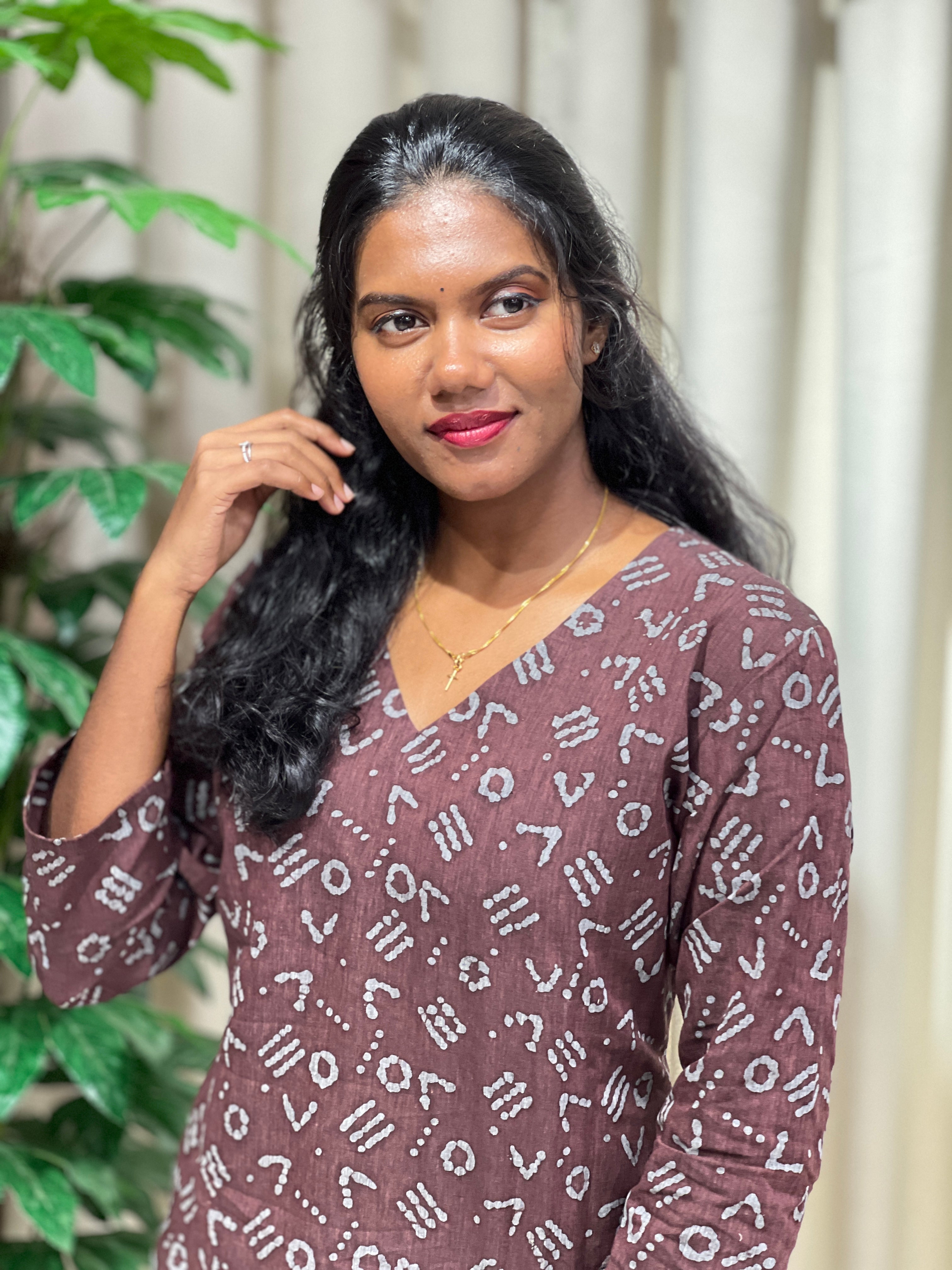 Batik Printed Cotton Kurta Set | DNT749