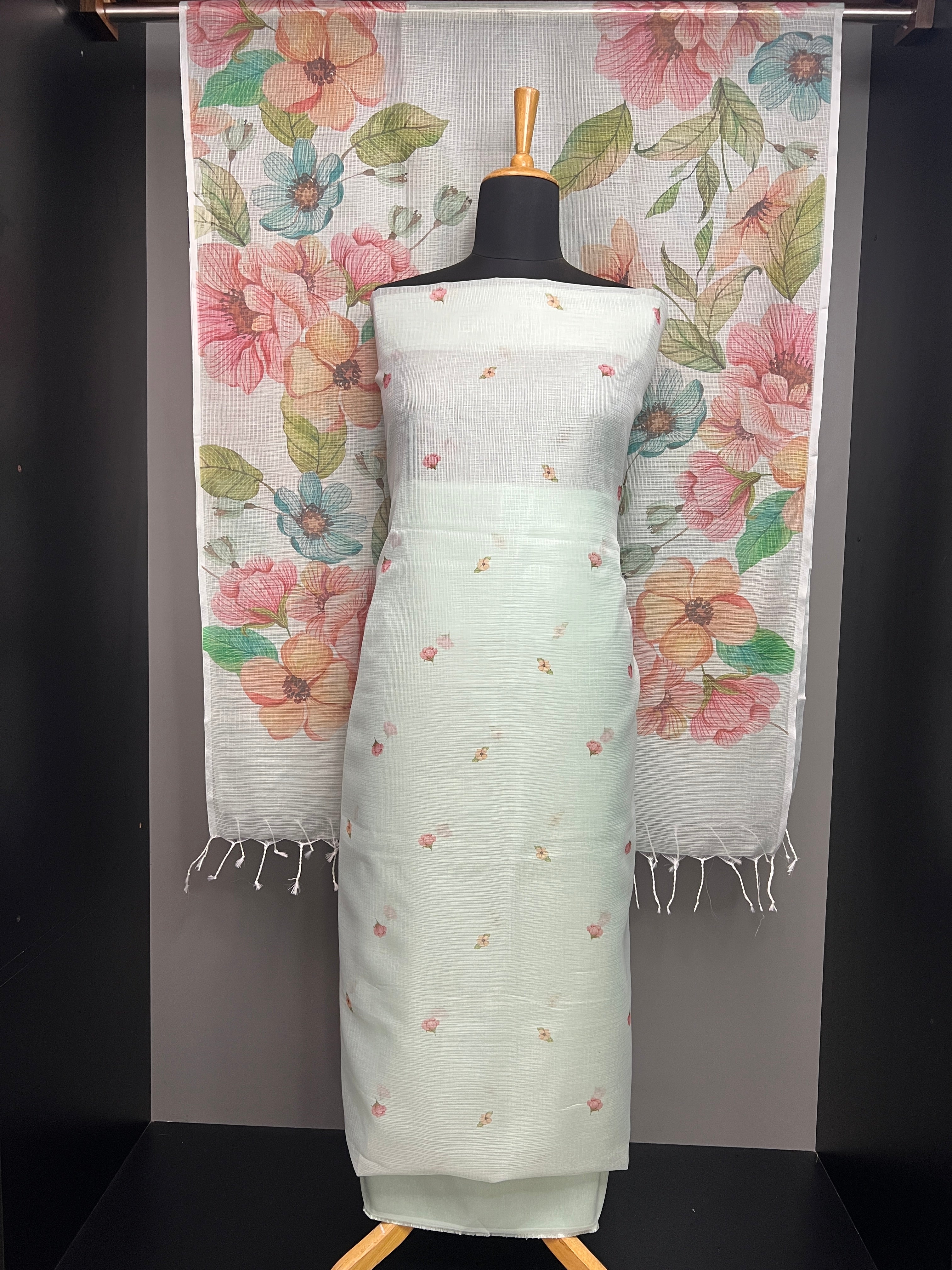 Floral Digital Print Detailed Silky Kota Salwar Set | MR307