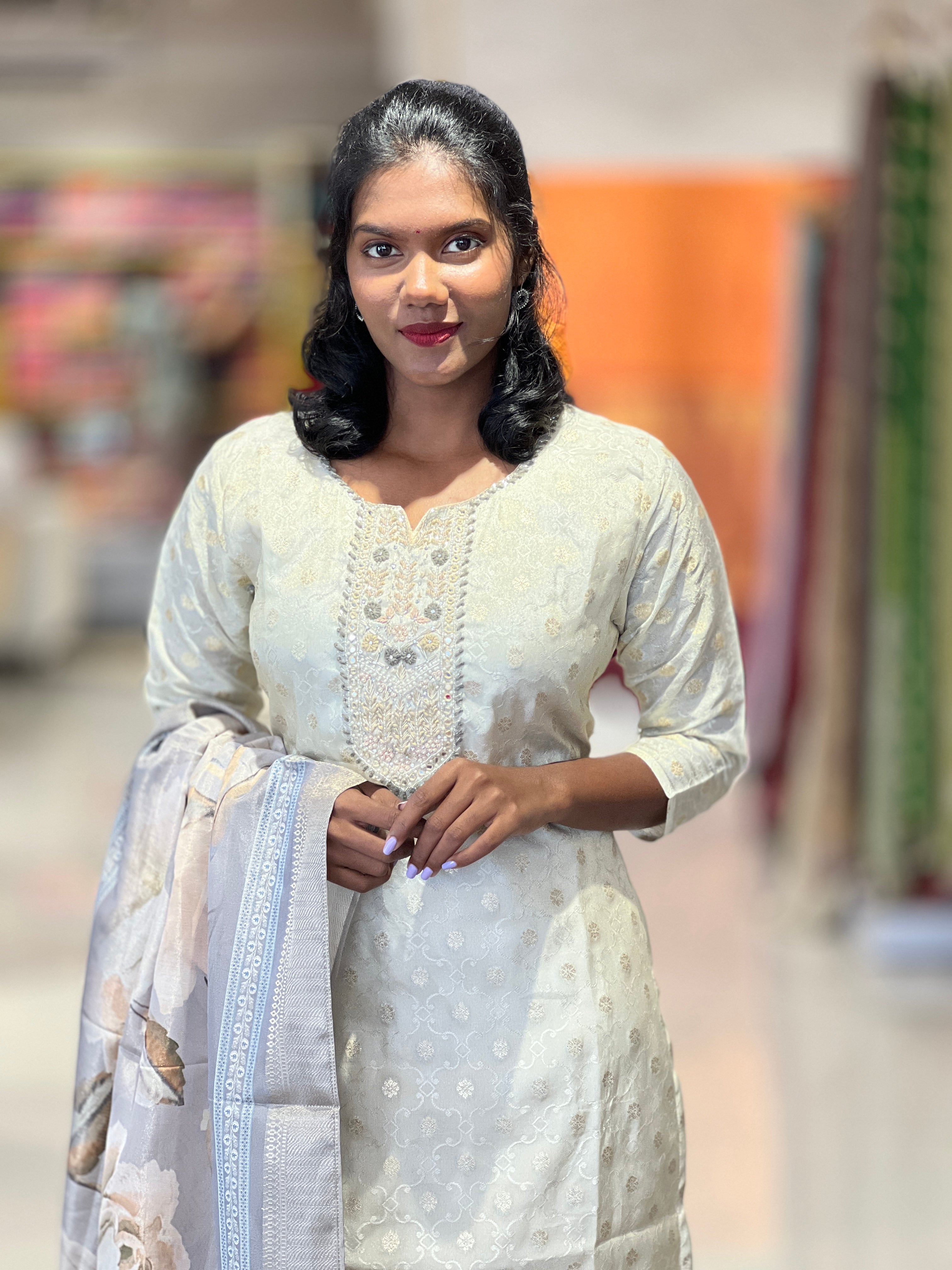 Zari Detailed Soft Banarasi Kurta Set | SJL132