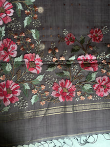 Floral Embroidered Organza Saree | RGD557