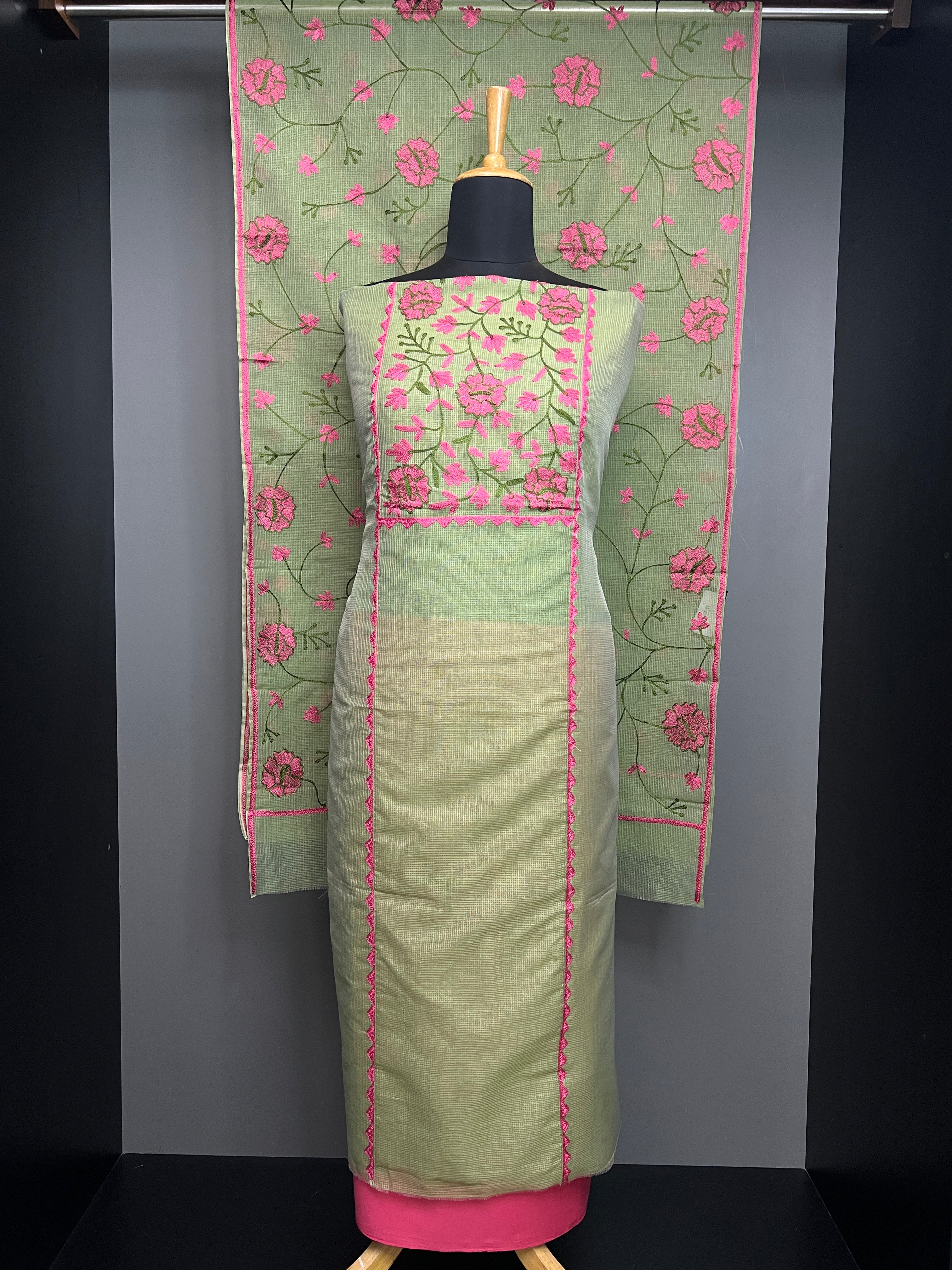 Machine Embroidery Detailed Kota Salwar Set | JSC405