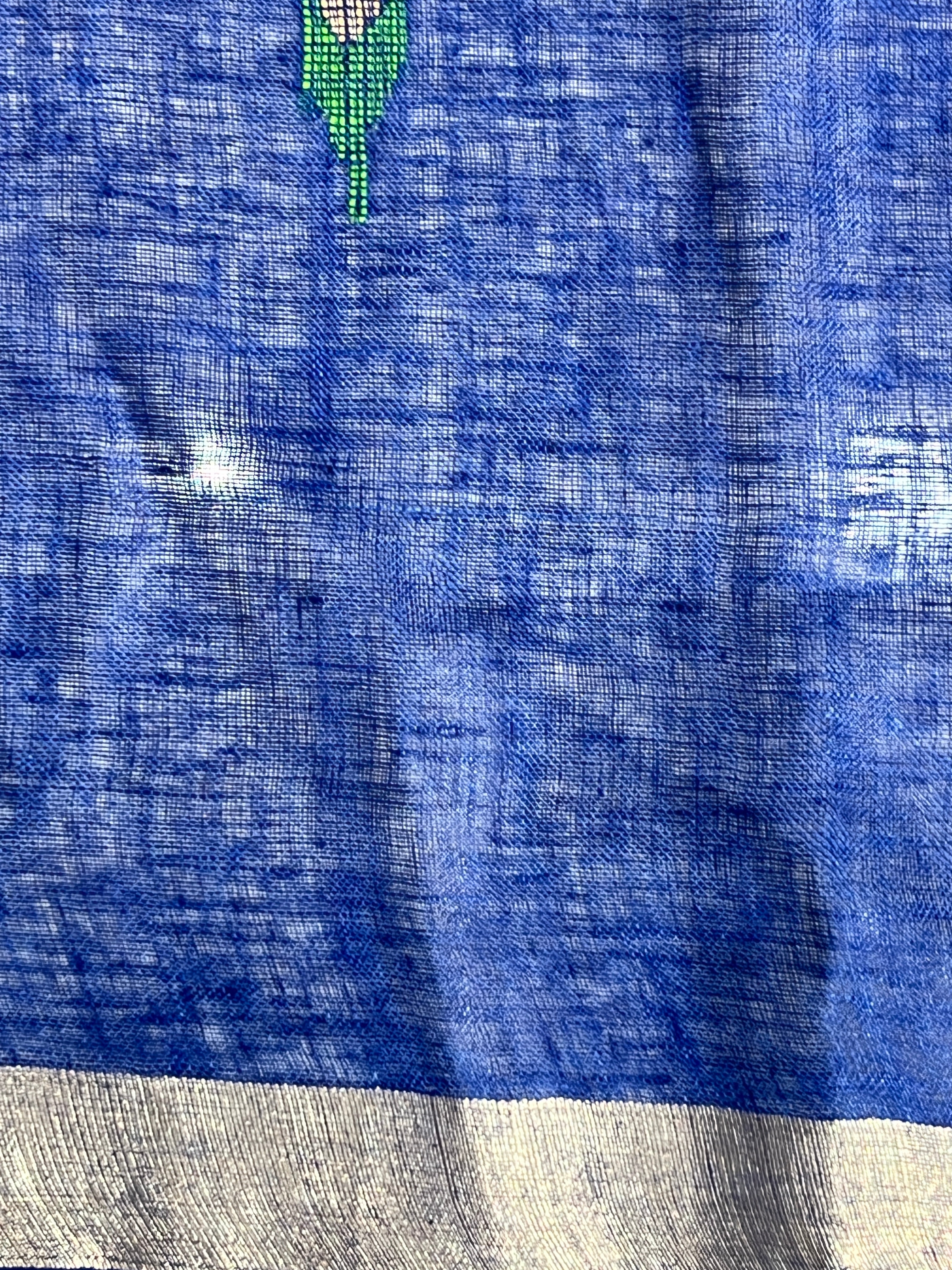 Thread Weaved Pure Linen Saree | EVA126