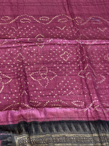 Ajrak Patterned Pure Desi Tussar Saree | RGD463