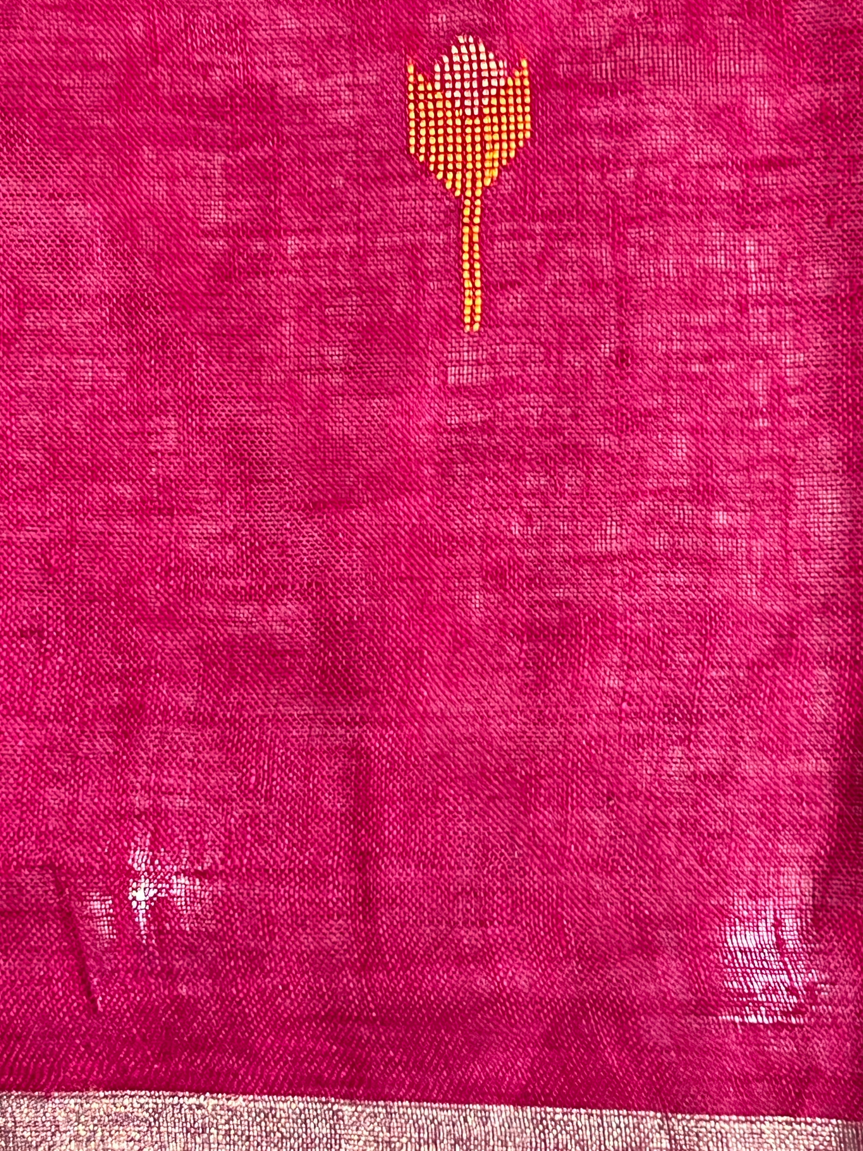 Thread Weaved Pure Linen Saree | EVA125