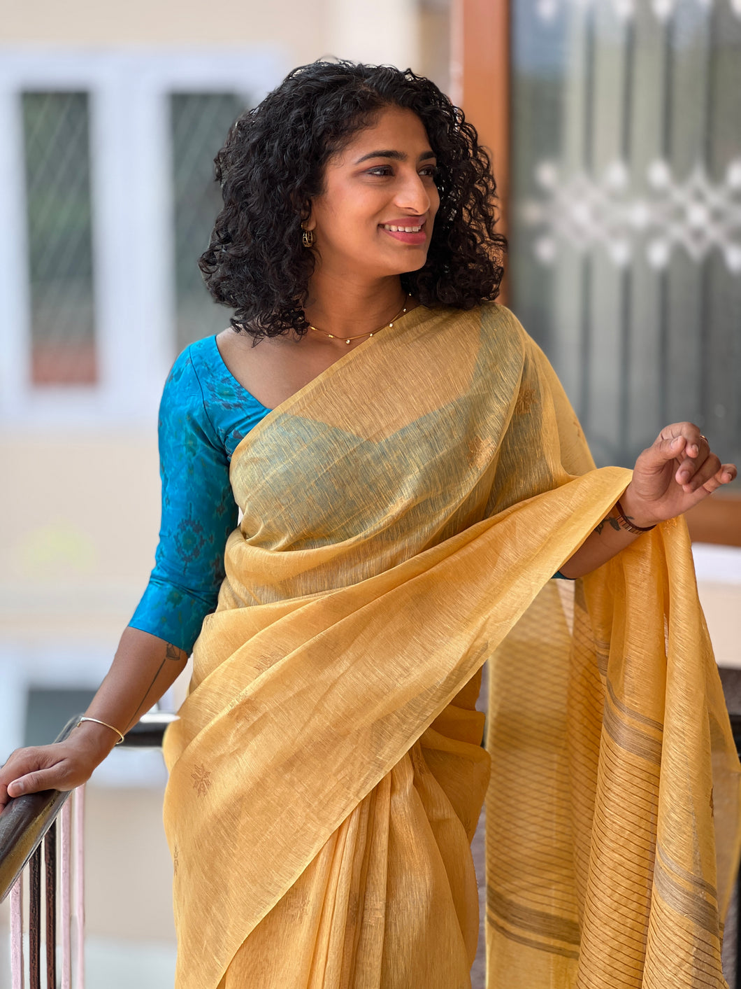 Tussar Finished Linen Weaved Saree | SK207