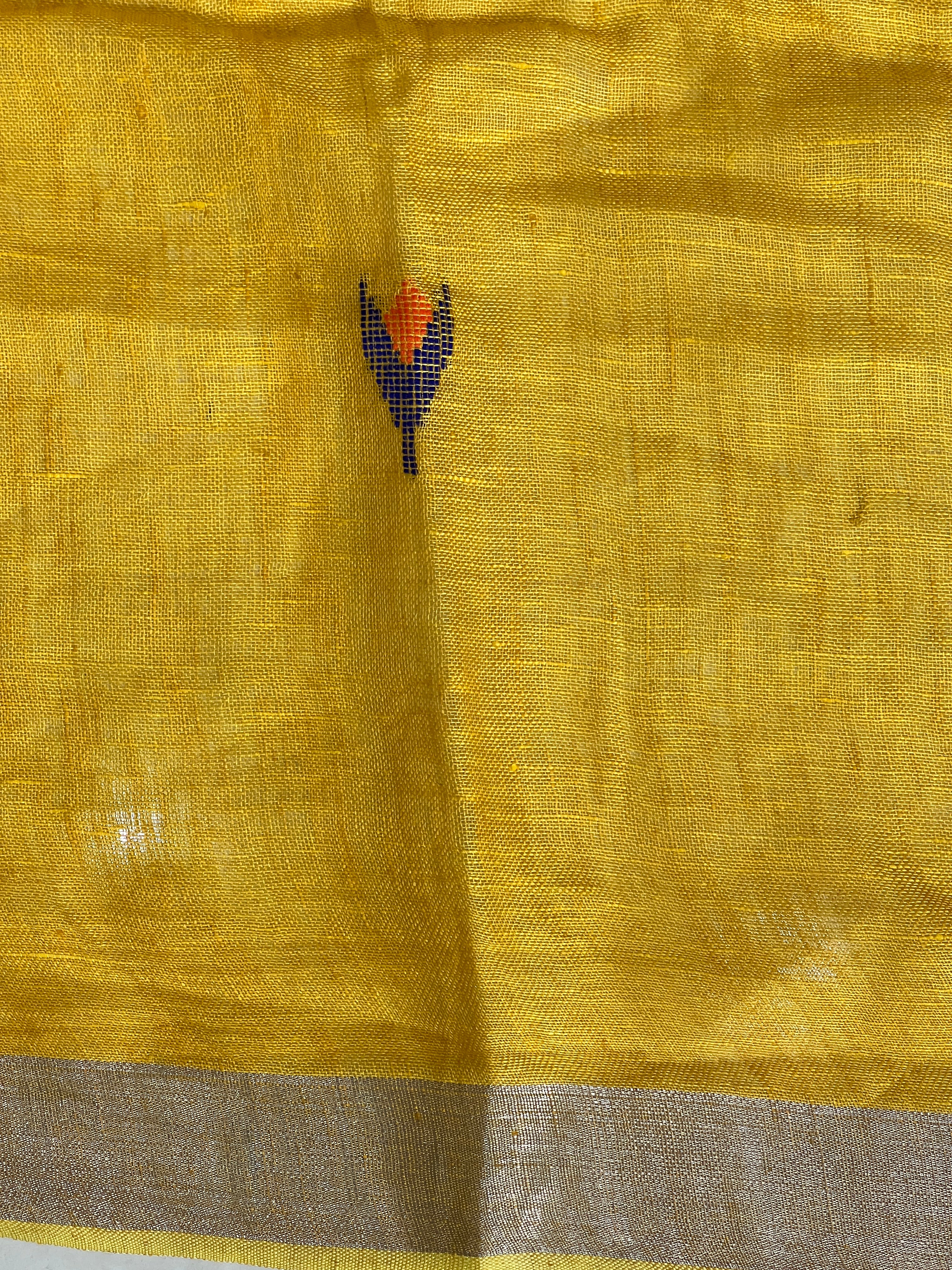 Thread Weaved Pure Linen Saree | EVA124
