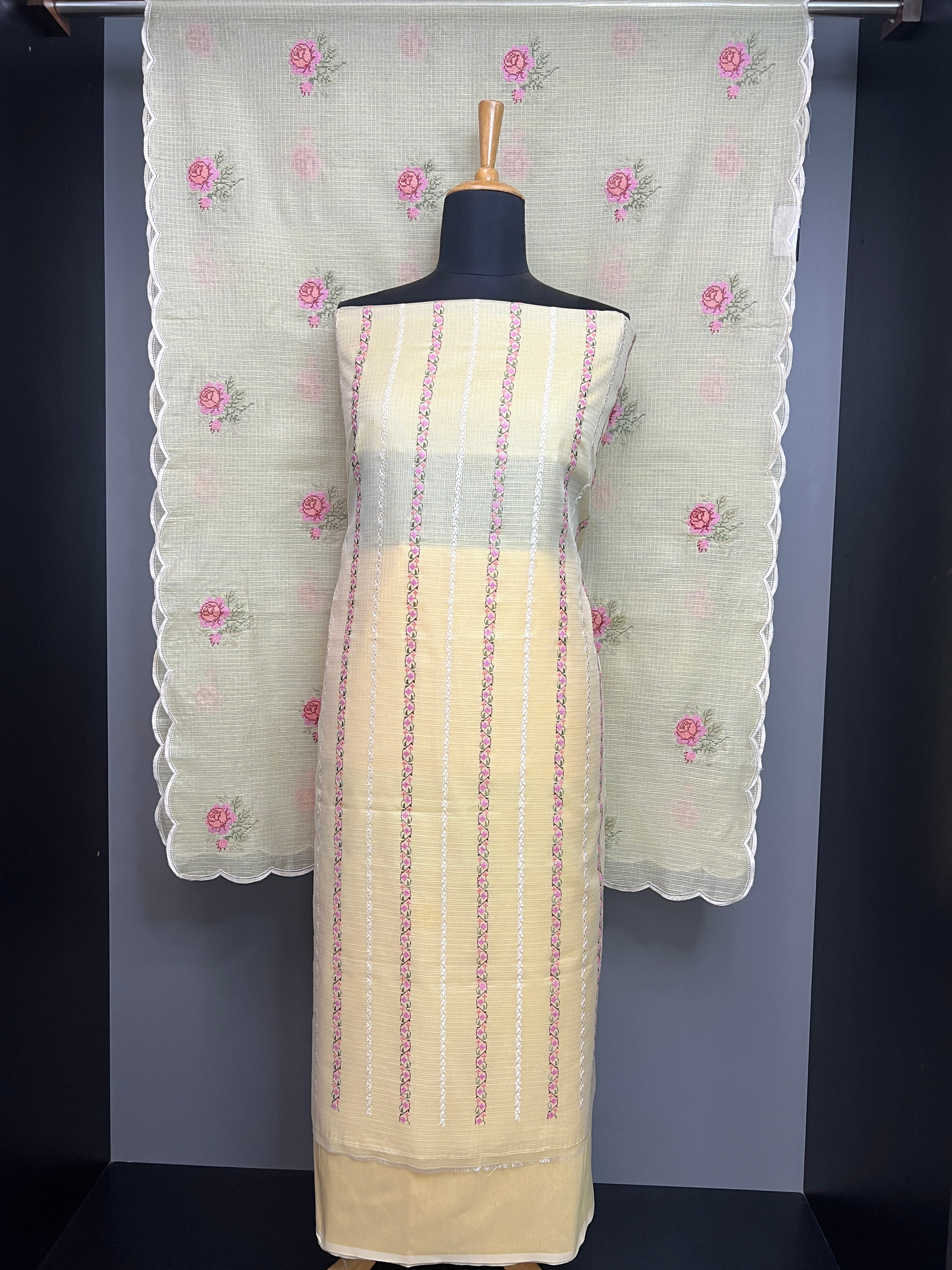 Machine Embroidery Detailed Kota Salwar Set |MR373