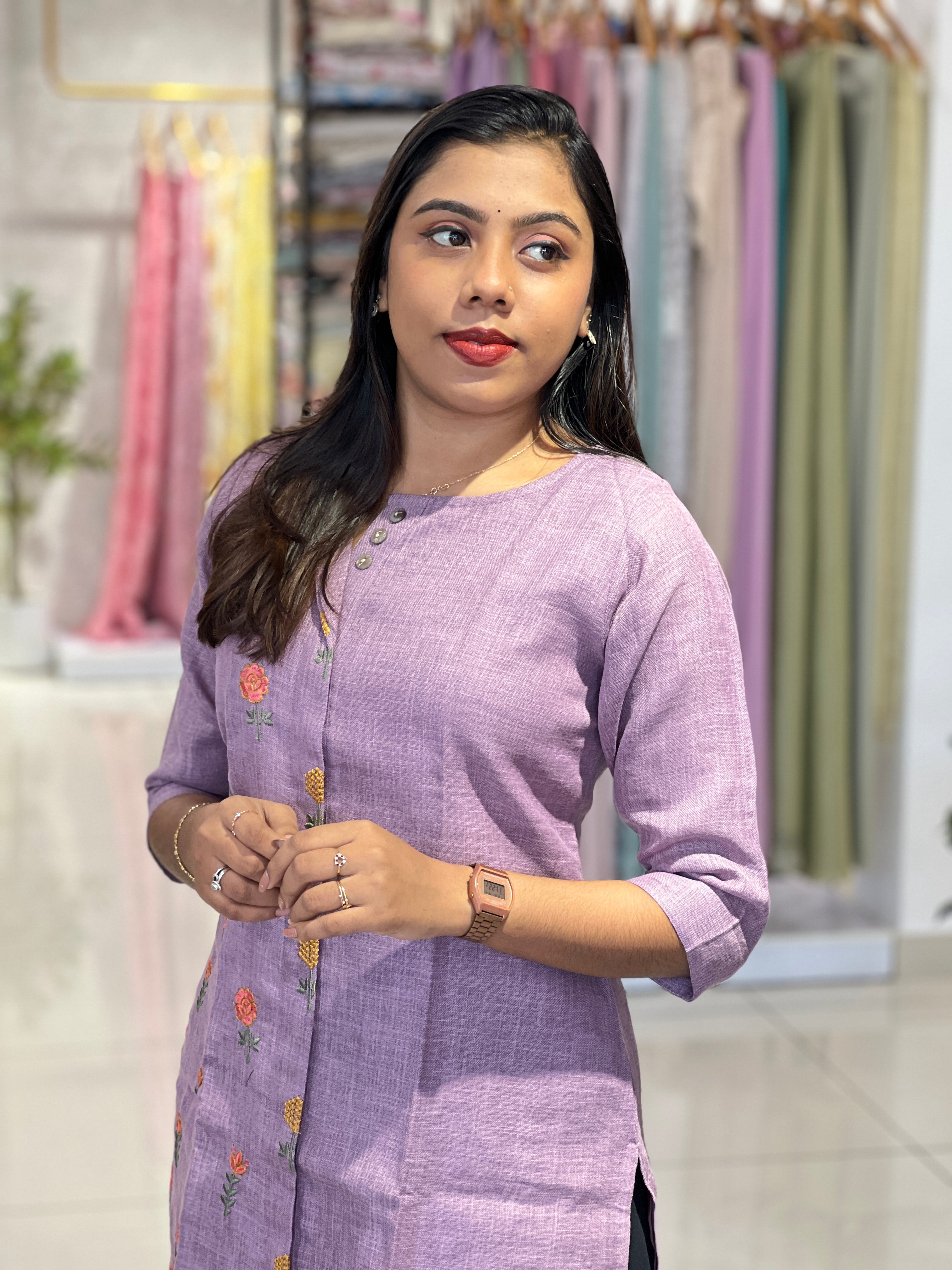 Floral Buta Printed LInen Cotton Kurta |MSN228