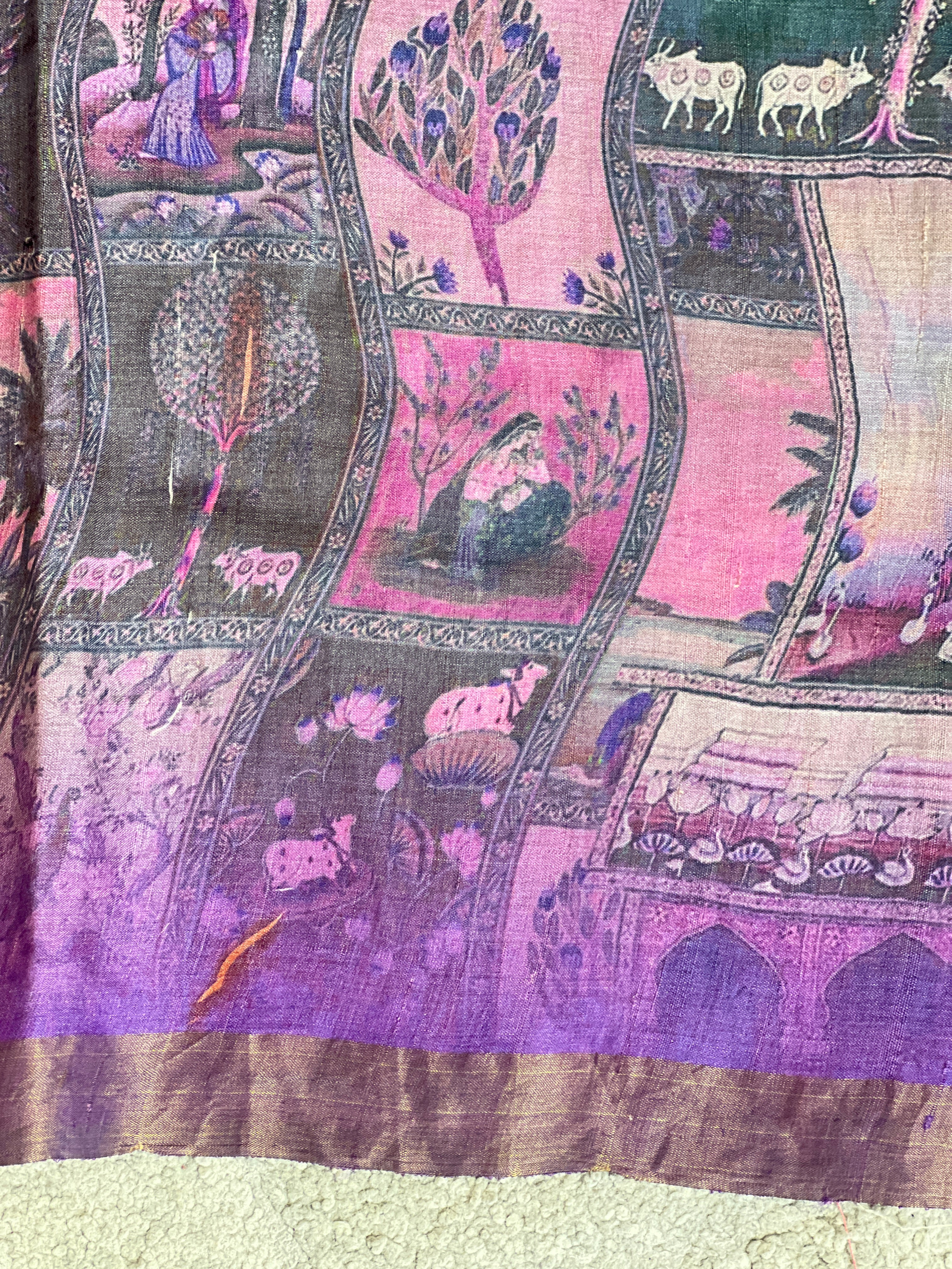 Multi Coloured Pattern Desi Tussar Saree | YNG1591