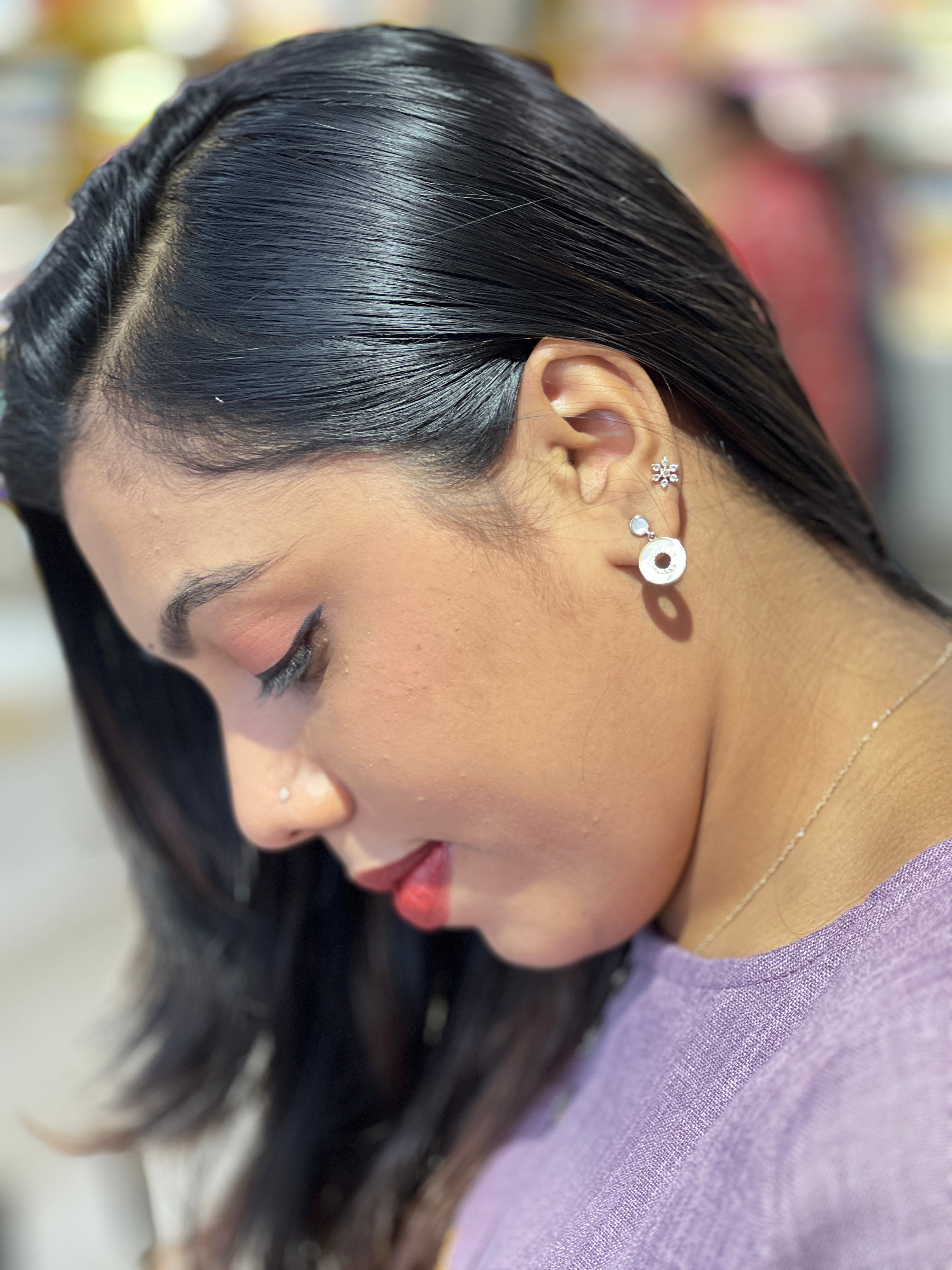 Ivory Halo Drop Earrings | JE163