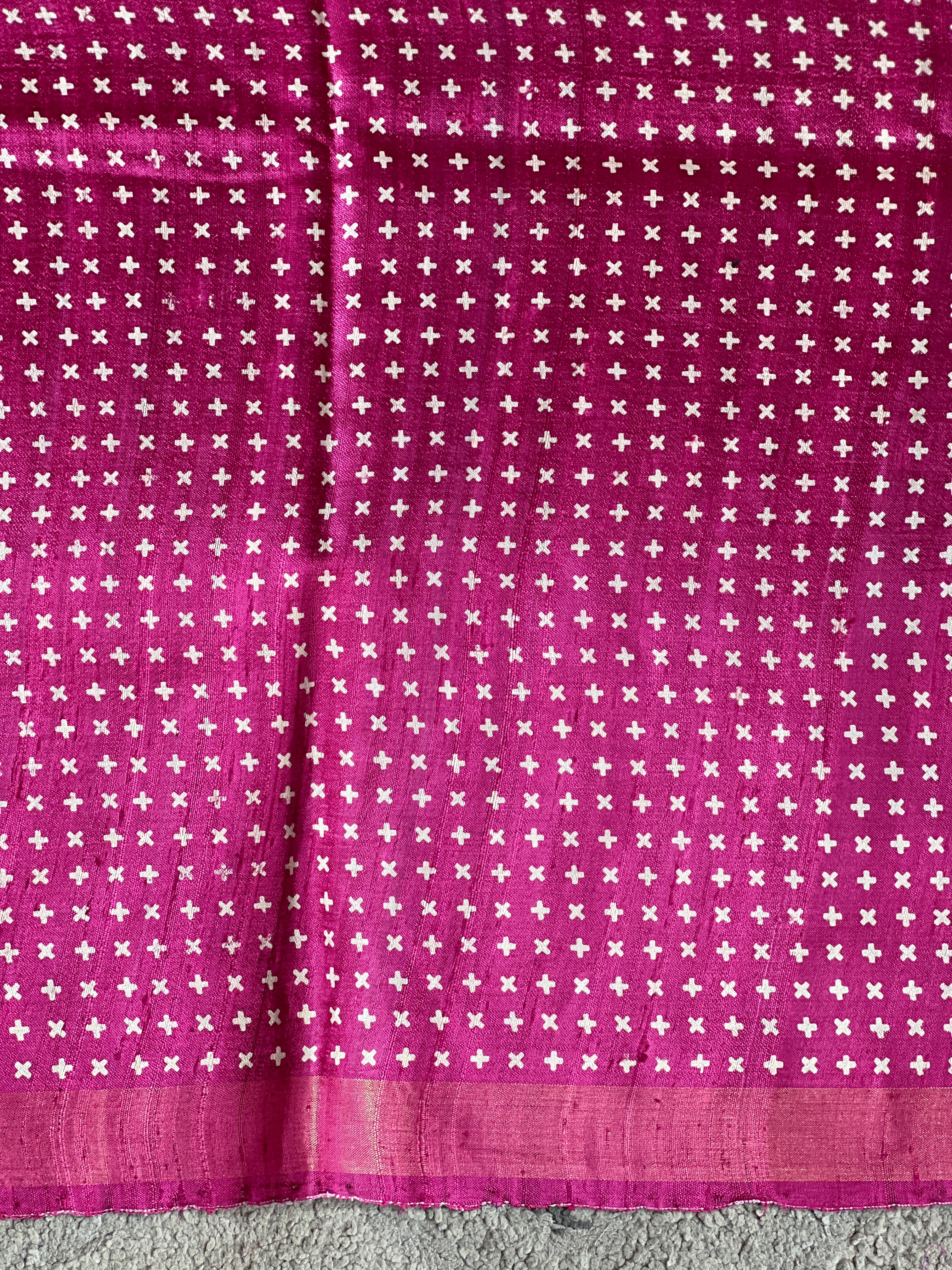Screen Printed Raw Silk Saree | HS1427
