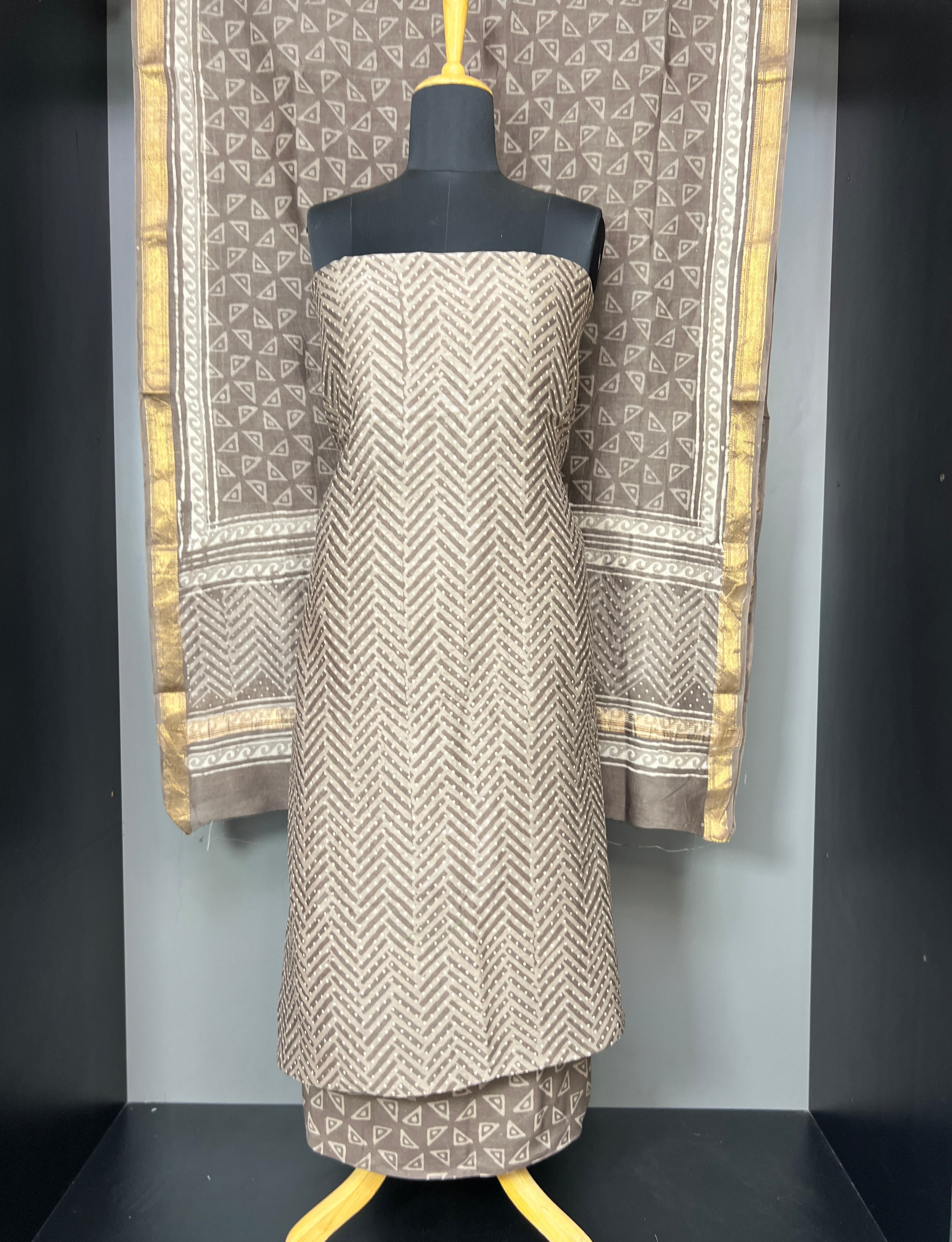 Printed Maheshwari Silk Salwar Set | JKL517