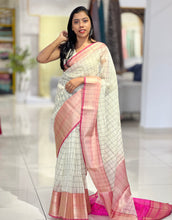 Check Patterned Organza Saree | NN372