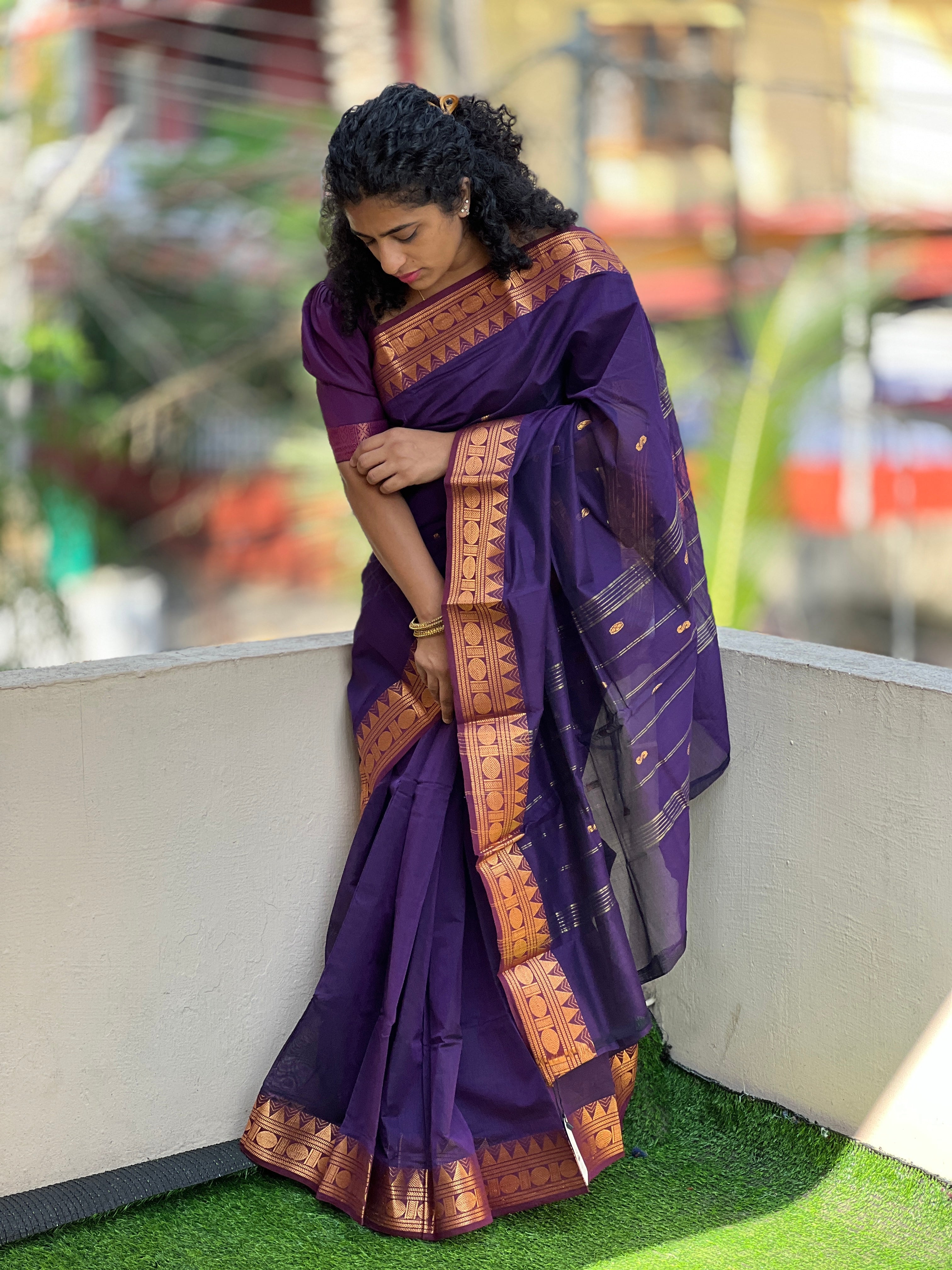 Traditional Buta Detailed Mercerized Cotton Saree | VR191
