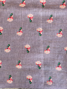 Floral Digital Printed Check Patterned Tussar Saree | MR172