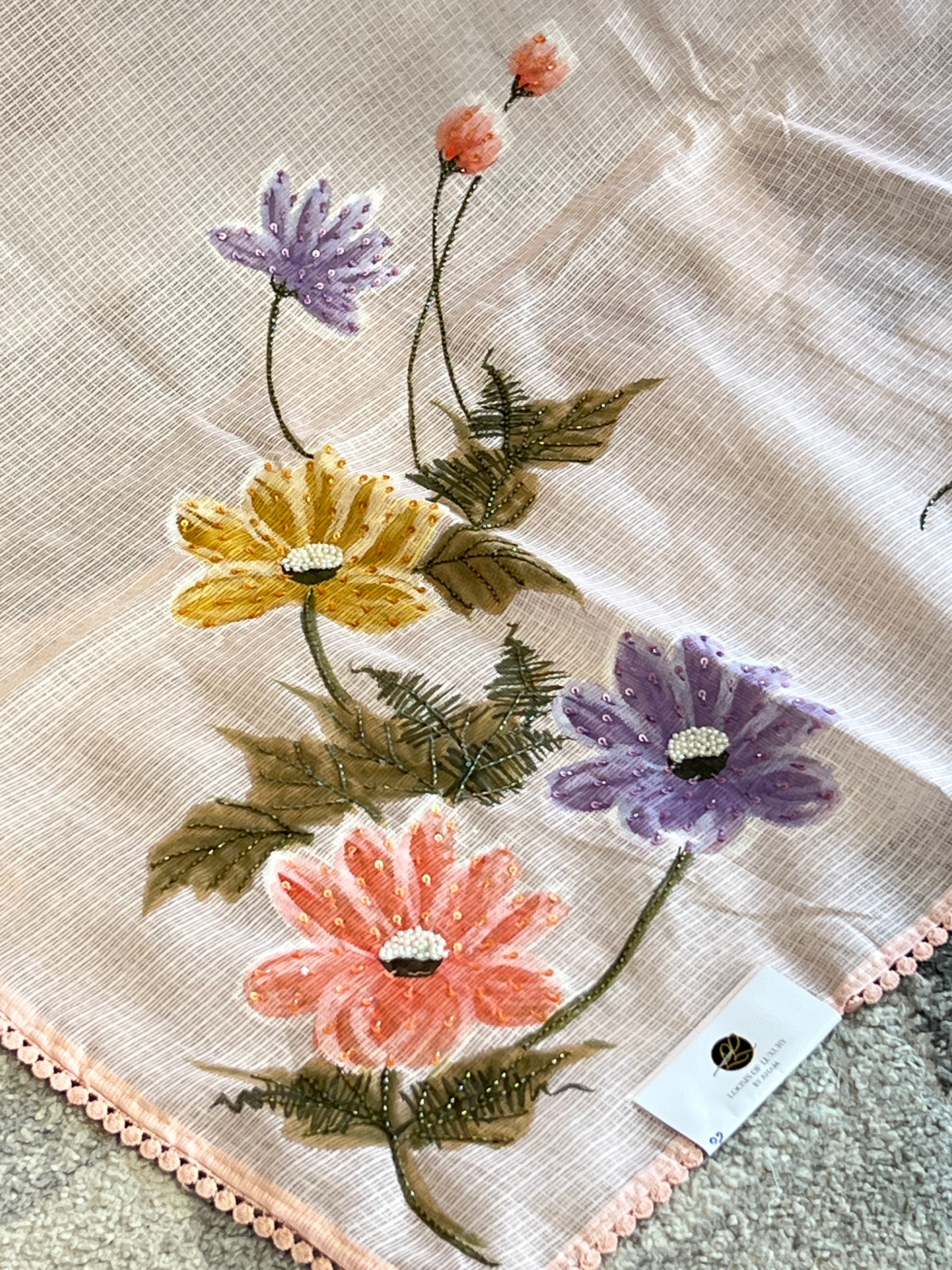 Floral Patterned Silky Kota Saree | BLD1851